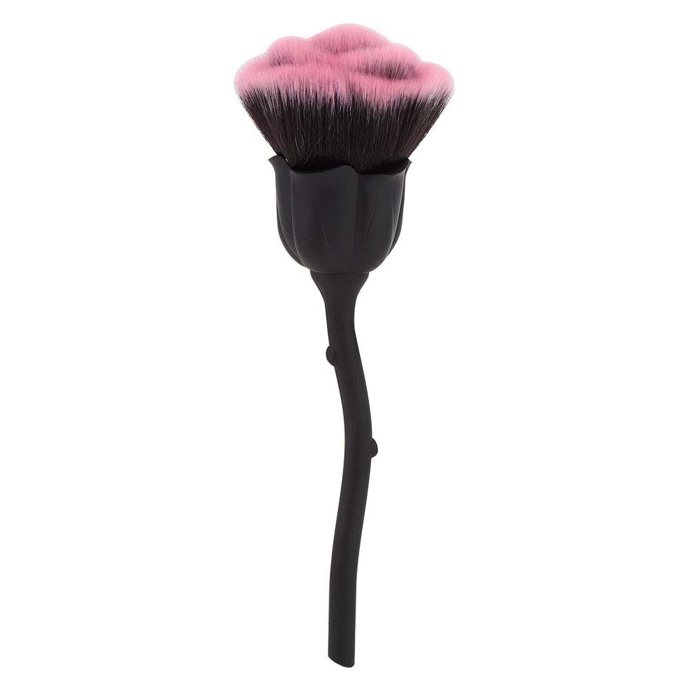 Rose Shape Long Handle Nail Art Brush - Professional Manicure & Nail Powder Removal Brush for Acrylic, Gel Polish & Nail Art - Perfect for Salon, Home Use & DIY Nail Designs