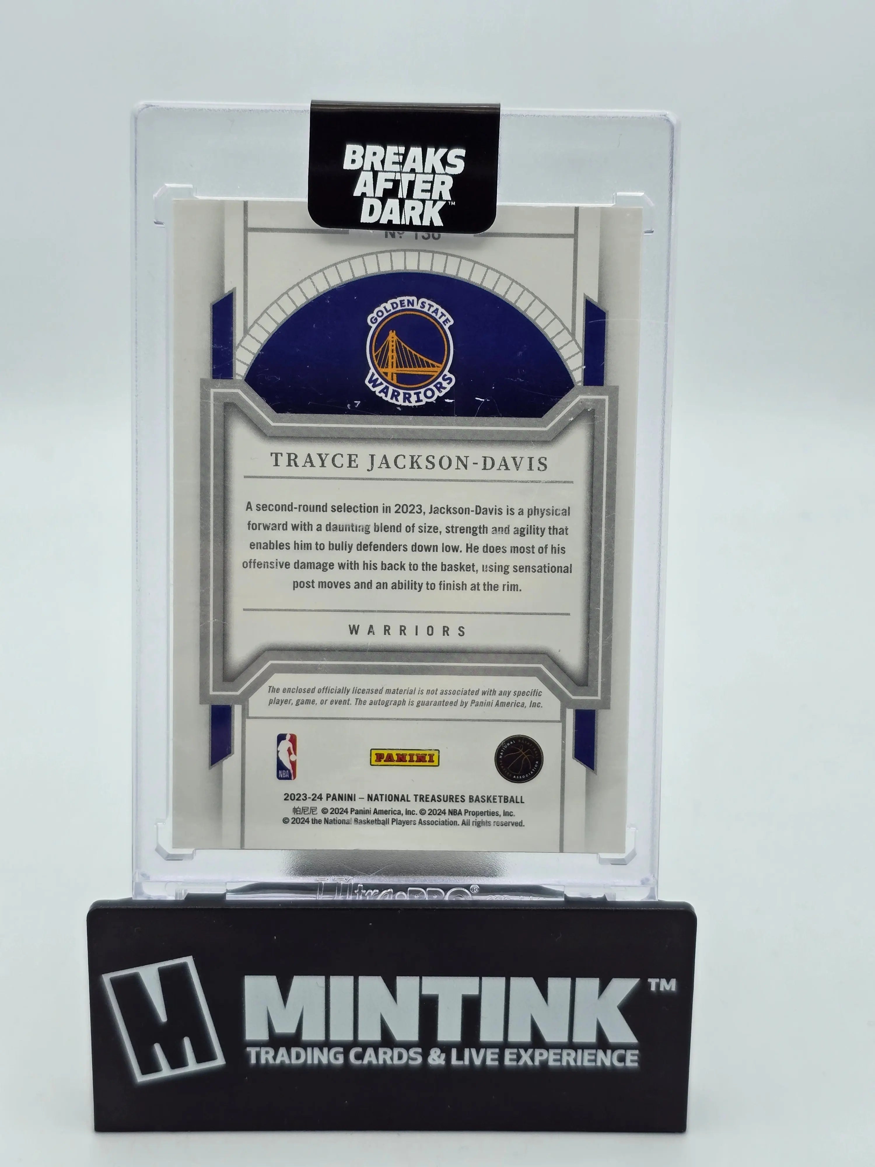 2023-24 Panini National Treasures Trayce Jackson Davis Rookie Card Silver Jumbo Patch Auto /99 - Perfect for NBA Collectors & Sports Memorabilia Enthusiasts