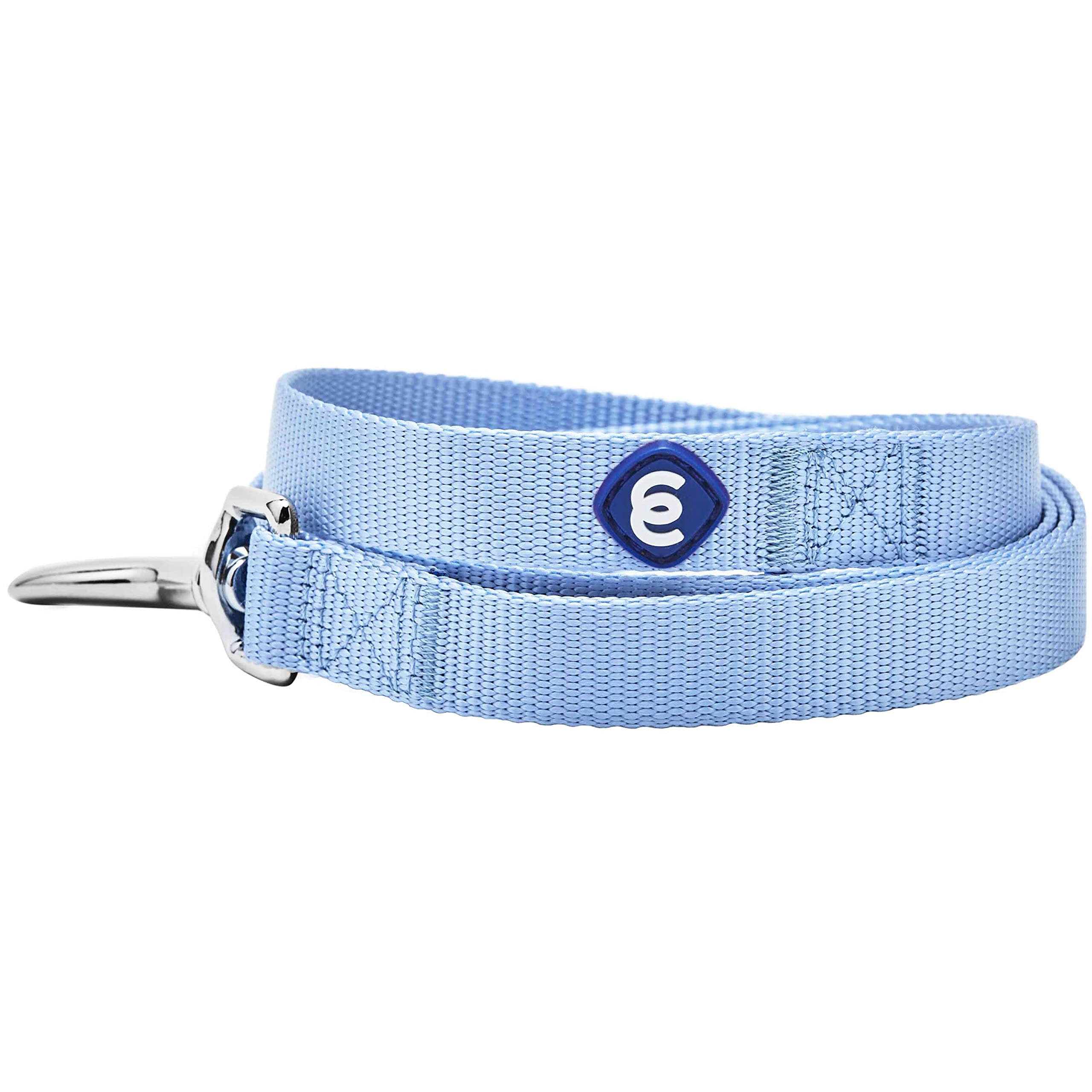 Durable Nylon Dog Leash for Large Dogs - 4ft x 1in Chambray Blue Pet Training Leash | Strong & Lightweight Classic Dog Lead | Perfect for Walking, Running & Obedience Training