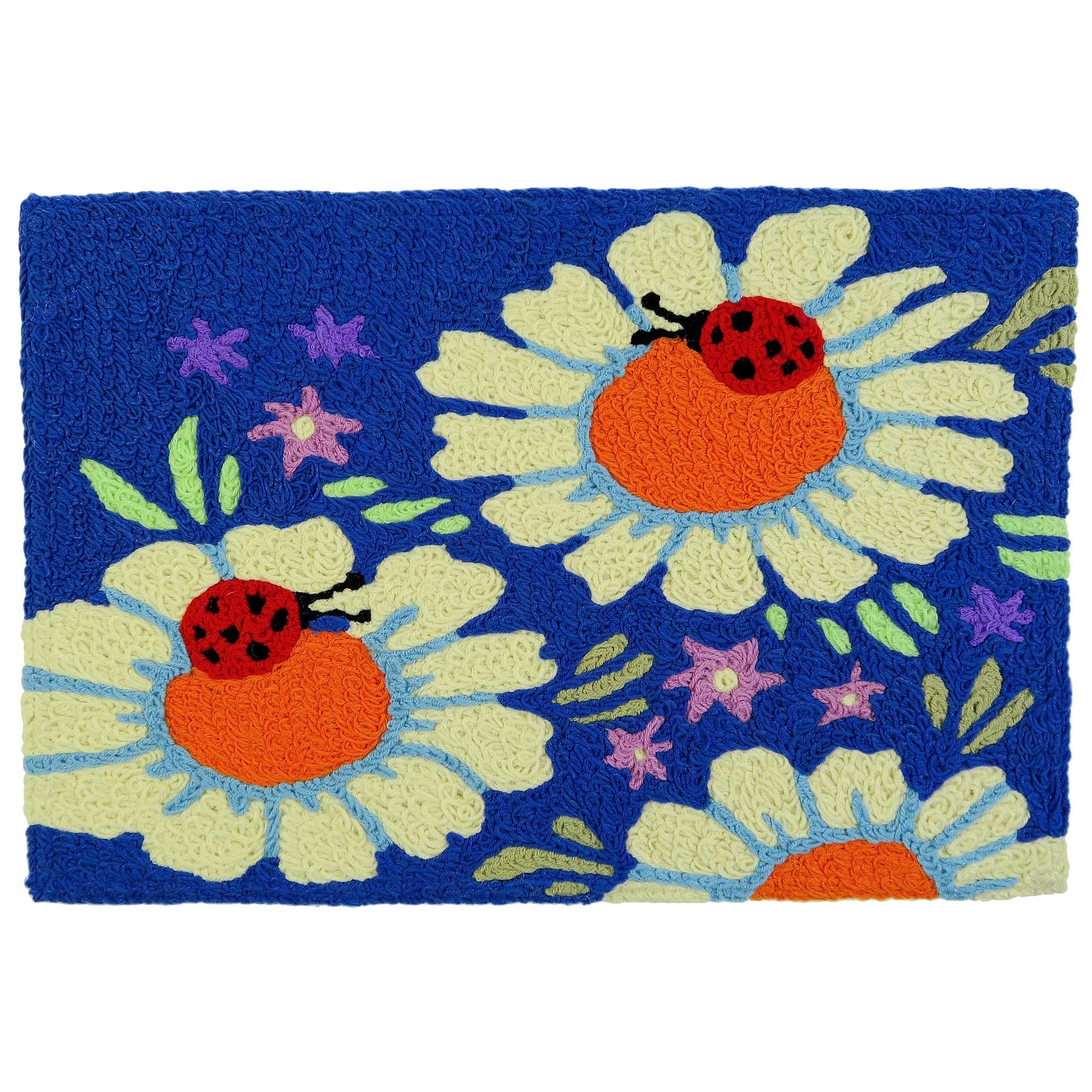 Ladybugs on Daisies Floral Jellybean Accent Rug - 20