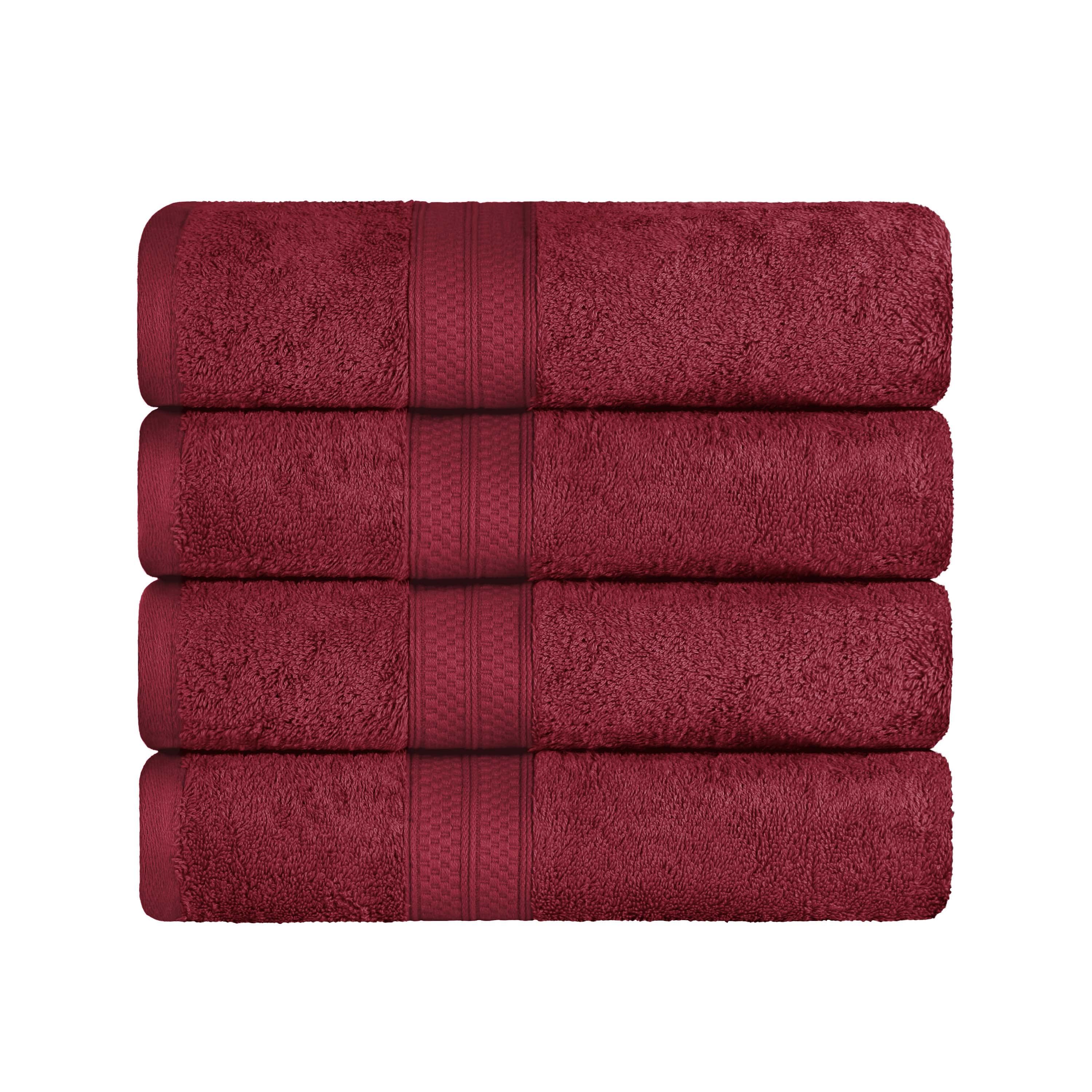 Ultra Soft Rayon Bamboo Cotton Blend 4-Piece Bath Towel Set | Highly Absorbent & Quick-Drying | Perfect for Spa, Bathroom & Beach Use