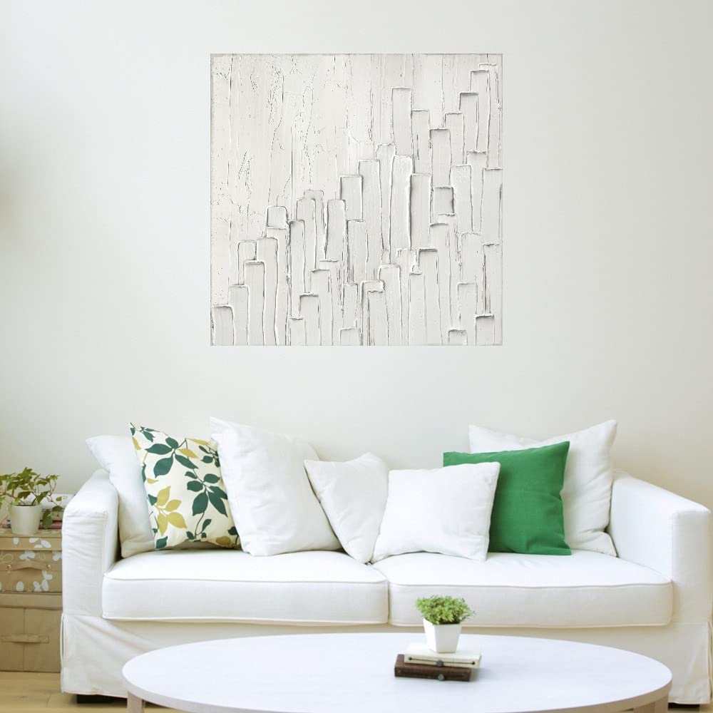 Paul Duncan Gray Staircase Fine Art Canvas Wall Decor - Ready to Hang 22x22 Inches - Perfect for Living Room, Bedroom, Bathroom, Kitchen, Office, Bar & Dining Room - Modern Home & Office Wall Art