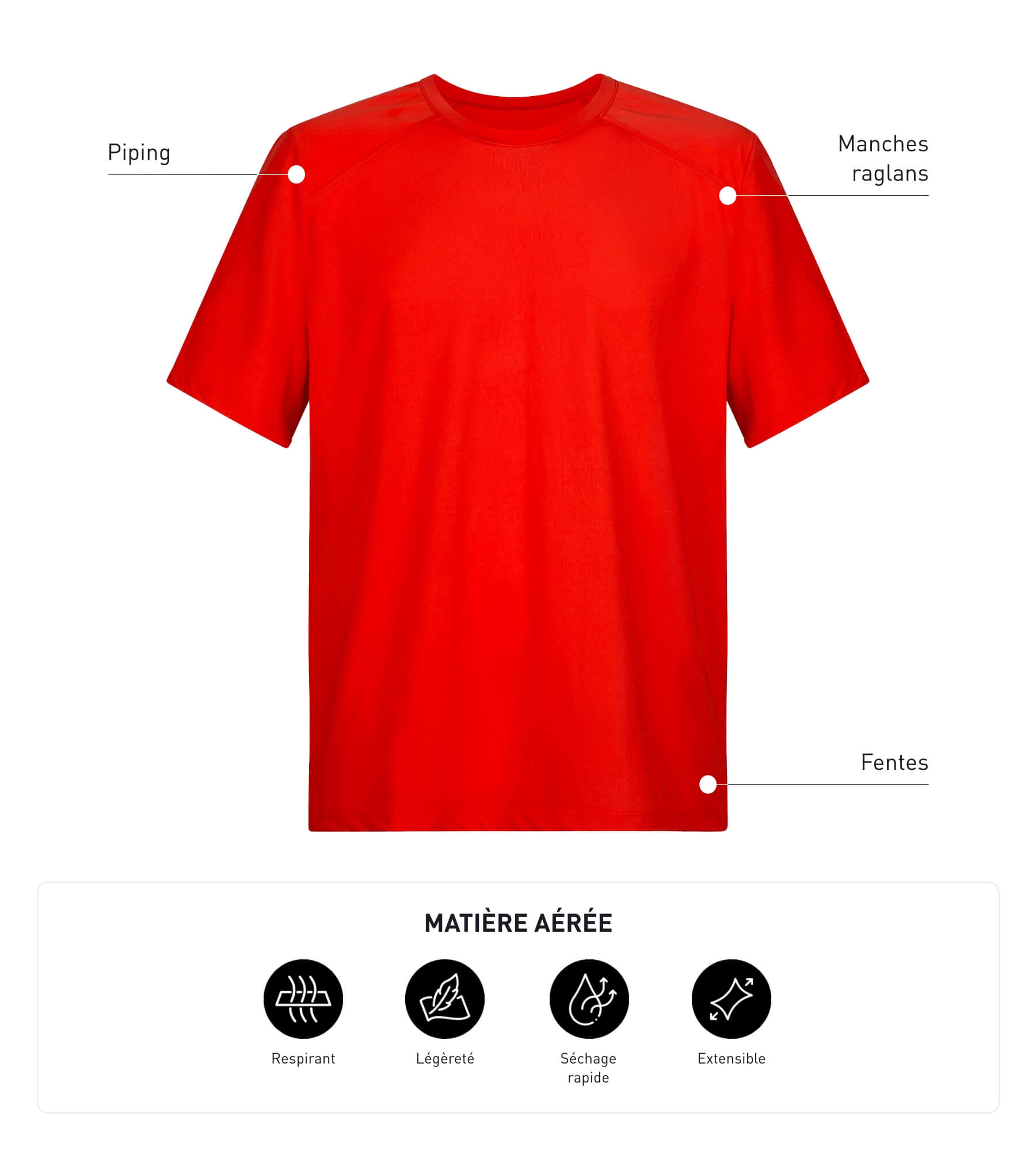 Breathable Red Men's Sport T-Shirt - Lightweight & Moisture-Wicking for Running, Gym & Outdoor Activities | DIM MOVE