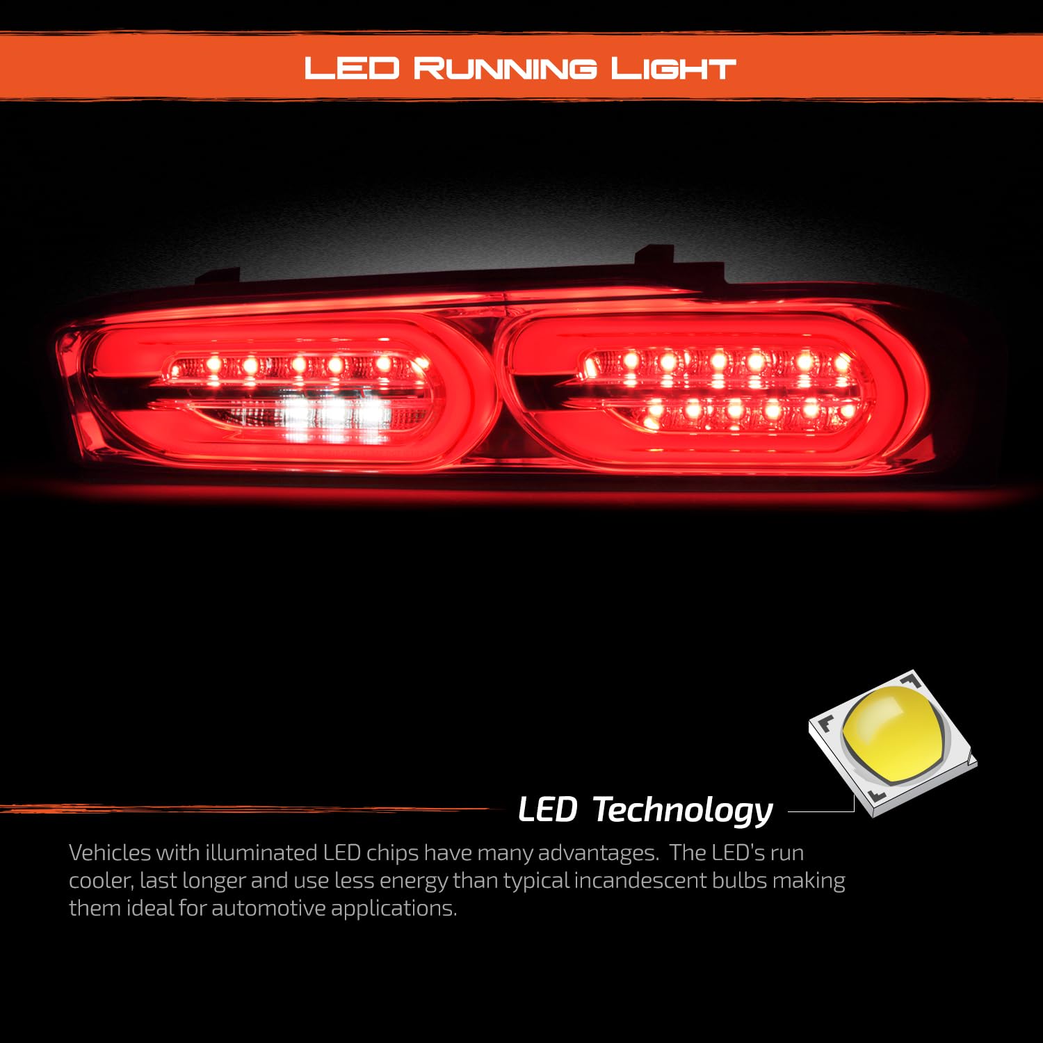 AKKON LED Sequential Turn Signal Tail Lights for 2016-2018 Chevy Camaro - Chrome Housing Brake Lamps with Halogen Compatibility (Pair) - Perfect for Night Driving & Car Customization