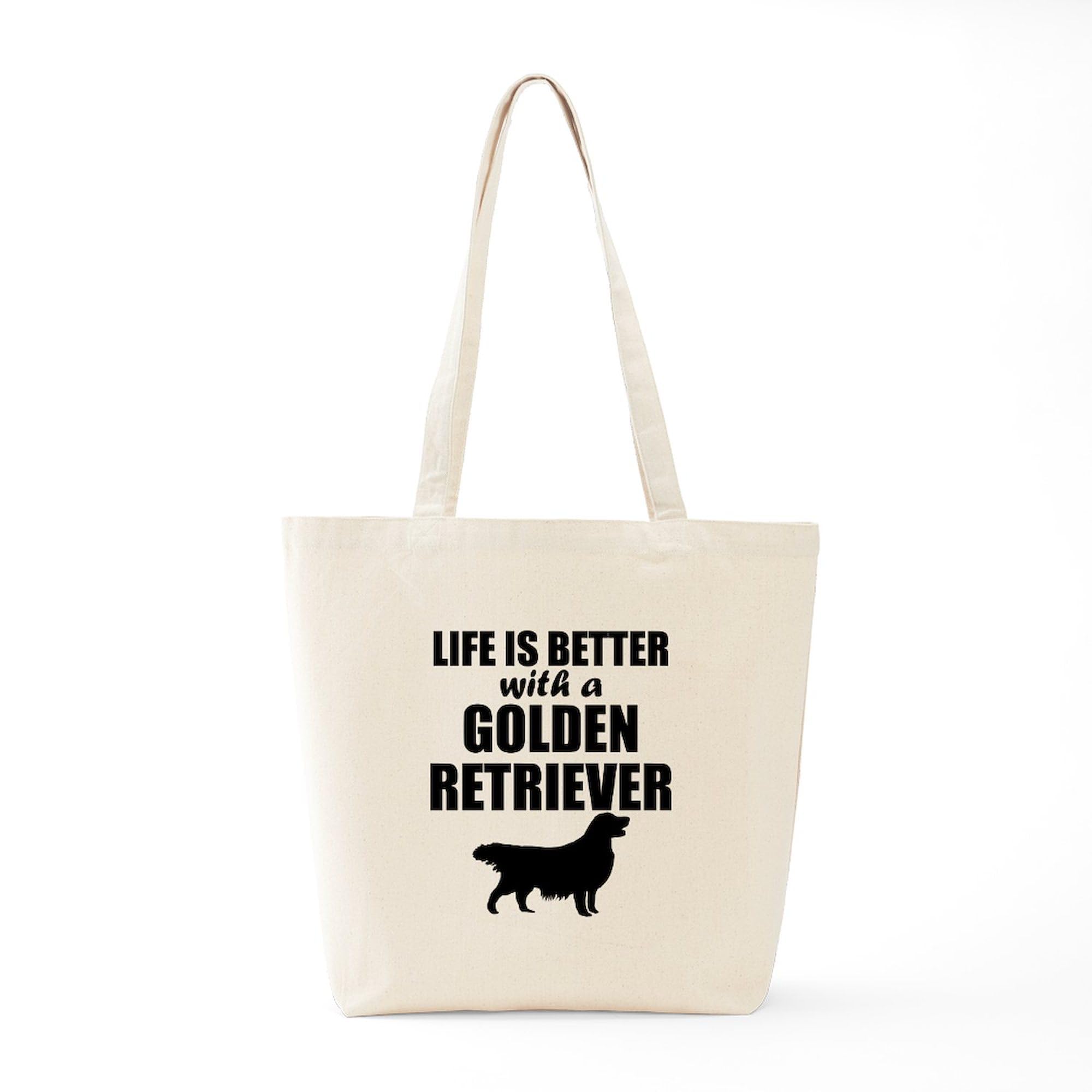 Life Is Better With A Golden Retriever - Natural Canvas Tote Bag | Reusable Shopping & Grocery Bag for Dog Lovers | Perfect for Beach, Picnics & Daily Errands