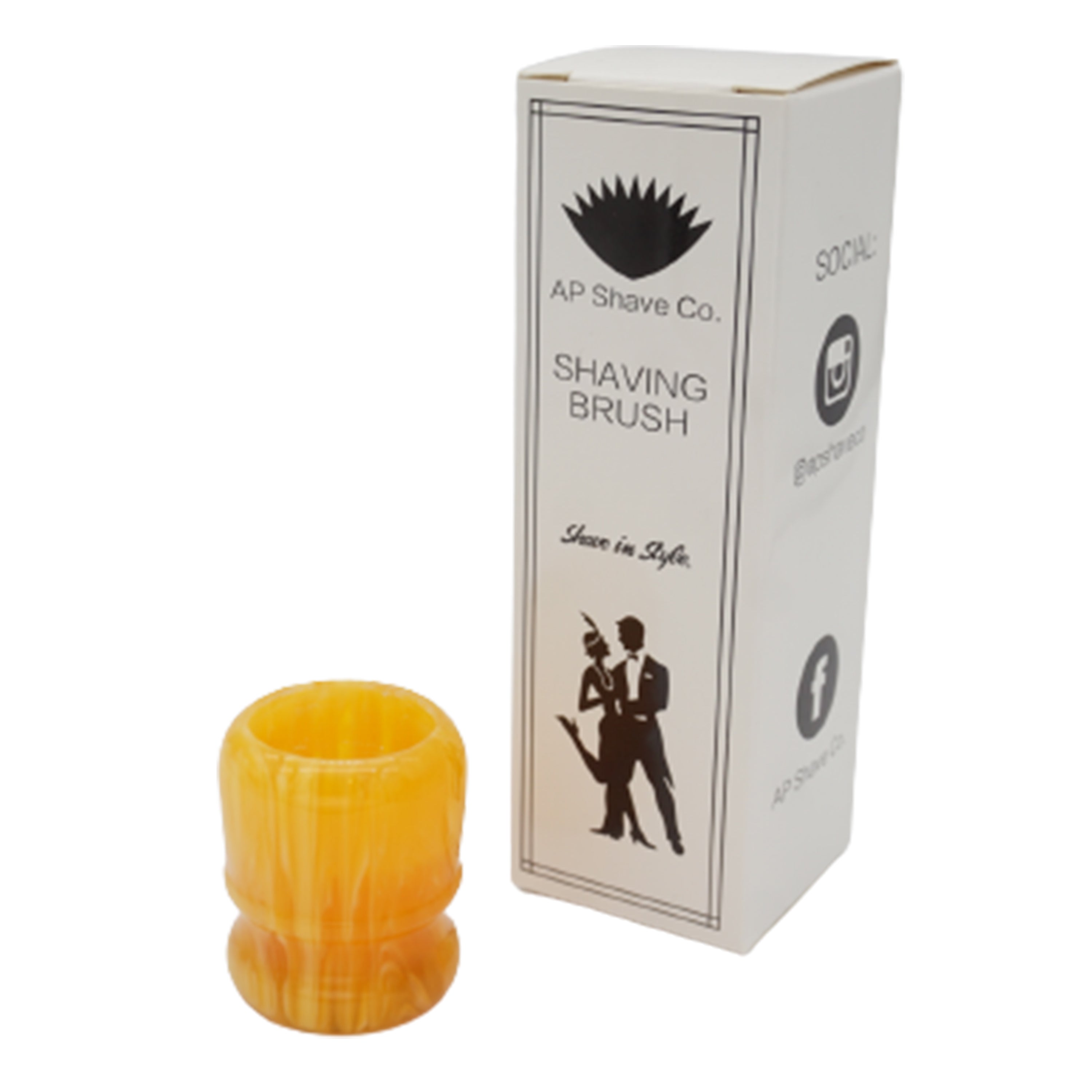 Premium Amber Handmade Shaving Brush Handle - Fits 24mm & 26mm Knots - Perfect for Wet Shaving & Grooming Gifts for Men