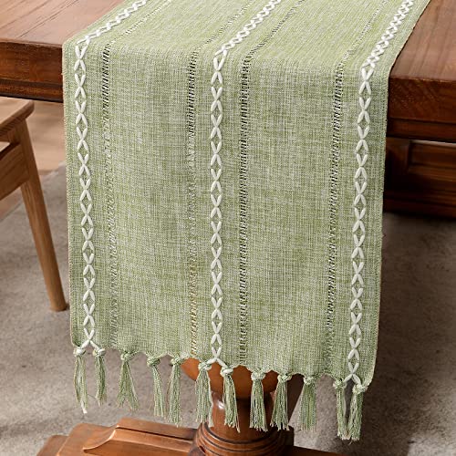 Hemstitched Sage Green