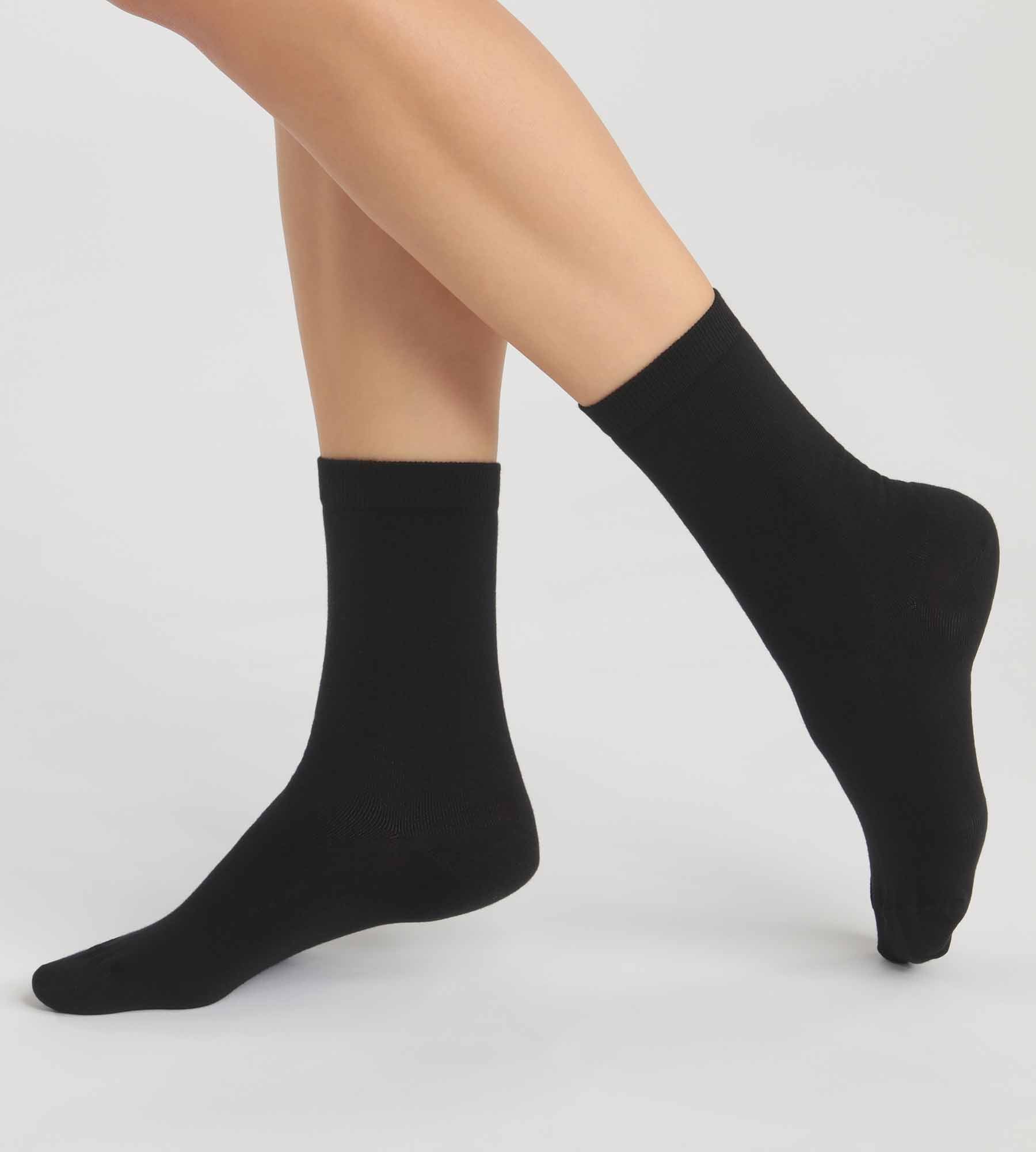 Organic Cotton Women's Socks 2-Pack - Black | Soft & Breathable Everyday Wear for Work, Gym & Casual Outfits
