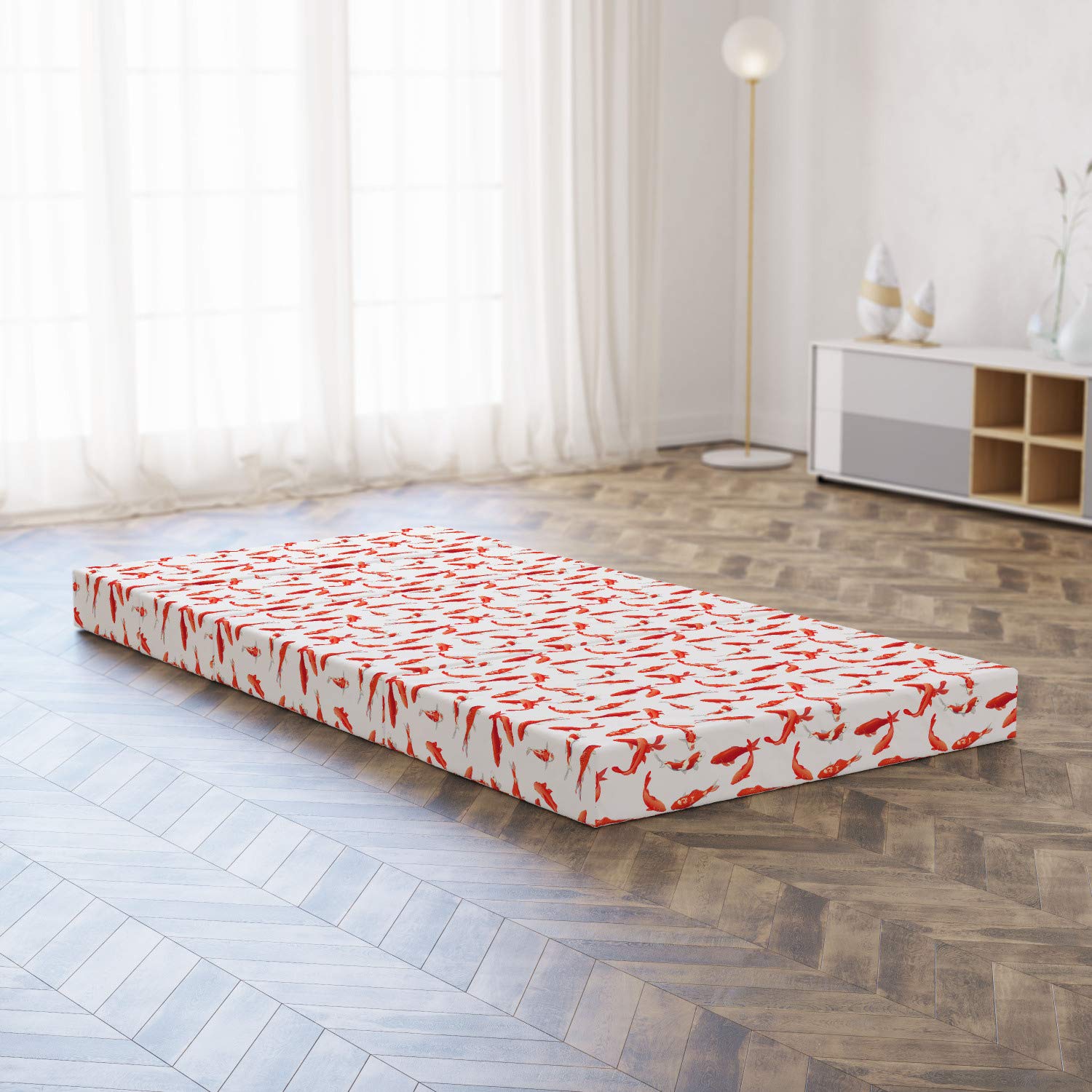 Ambesonne Koi Fish Foldable Mattress - 74.8