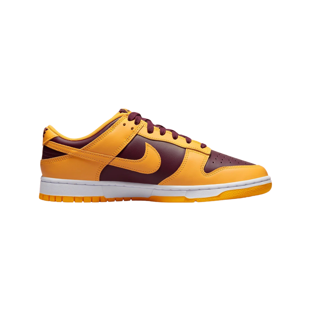 Nike Dunk Low Retro Sneakers - Arizona State Burgundy, University Gold & White | Men's & Women's Casual Shoes for Streetwear & College Fashion