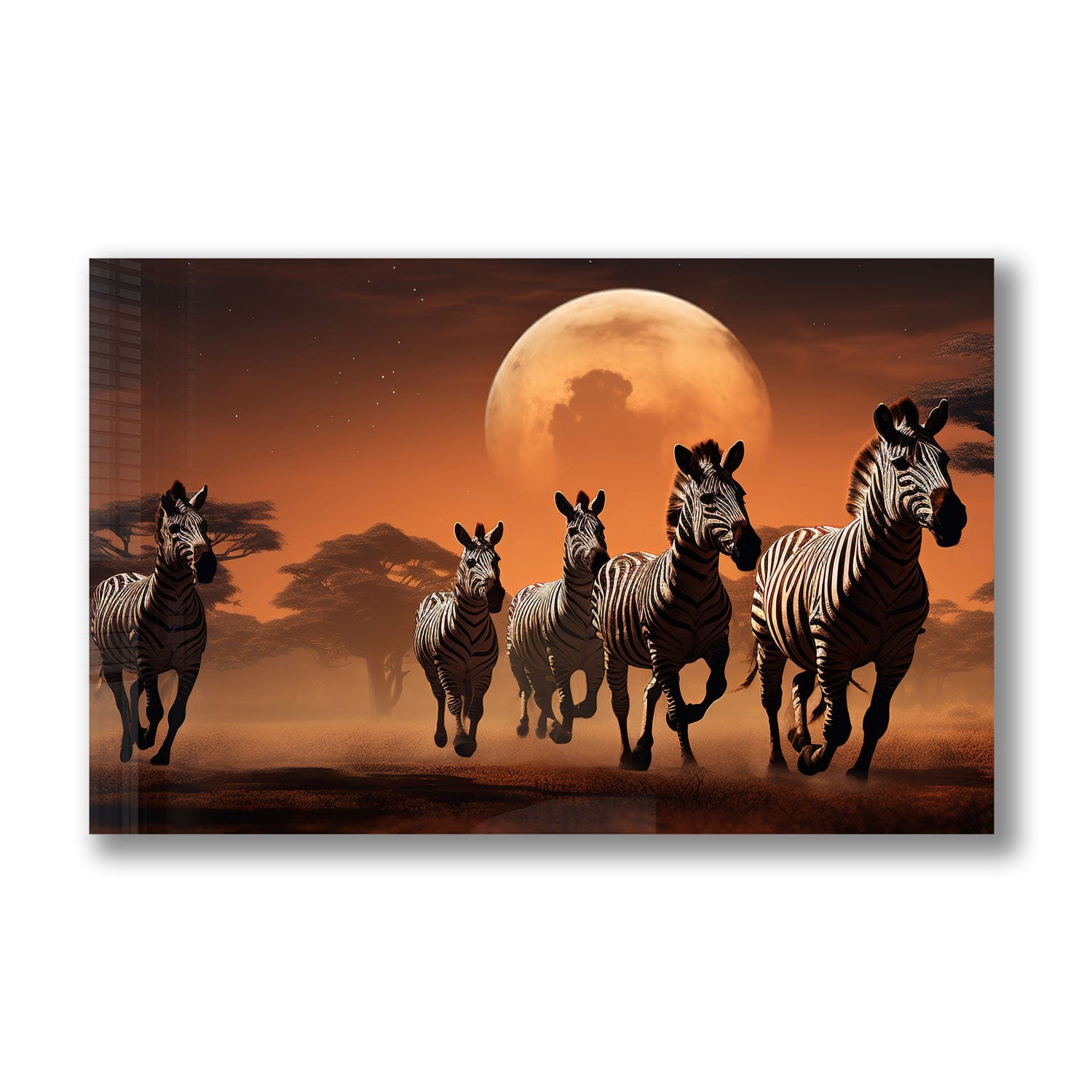 Striped Horizon Tempered Glass Wall Art - Modern Abstract Decor for Living Room, Bedroom & Office - Shatterproof & Easy to Install