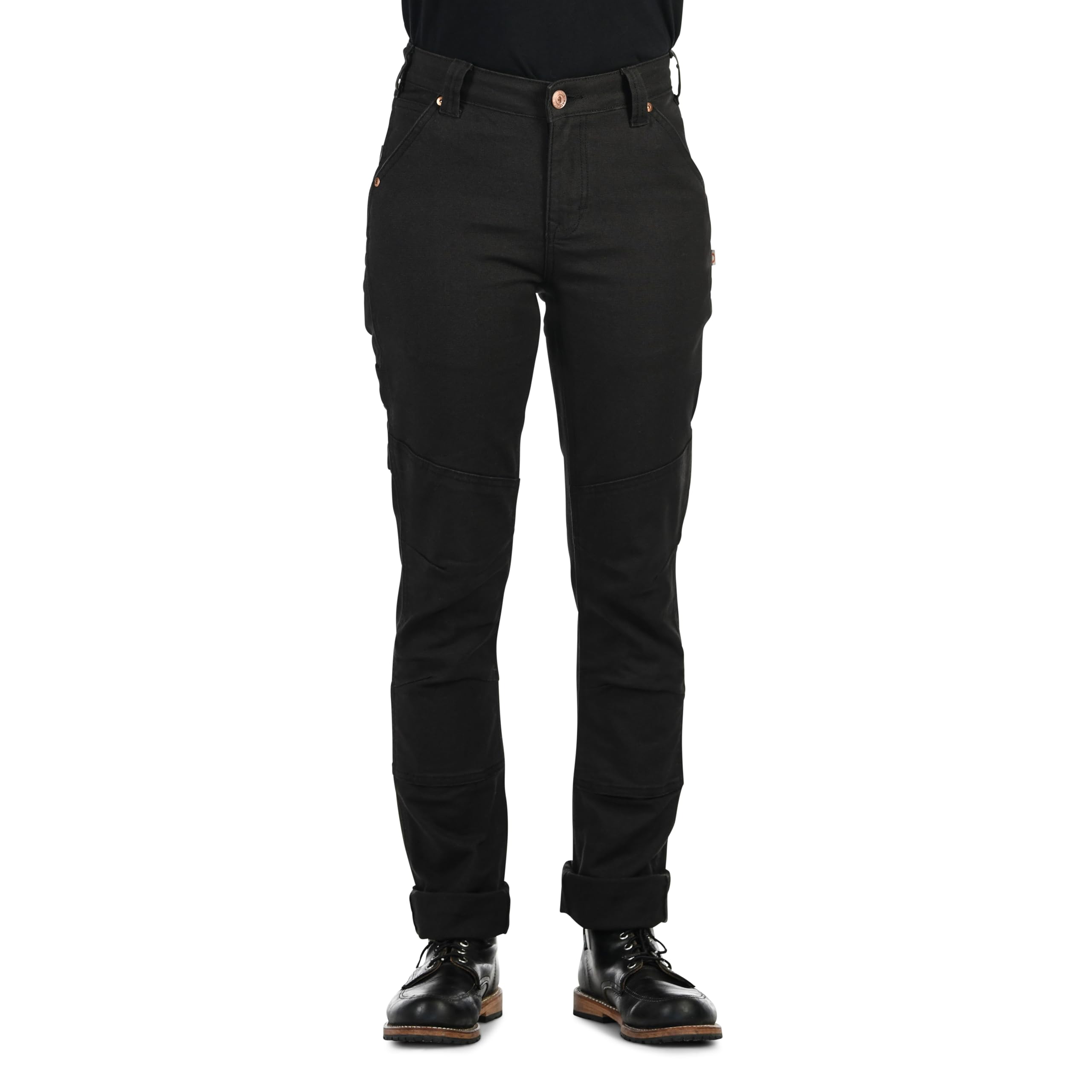 Dovetail Workwear Women's Straight Fit Pants with 8 Pockets & Tool Loop - Durable Work Pants for Construction, Landscaping & Outdoor Jobs