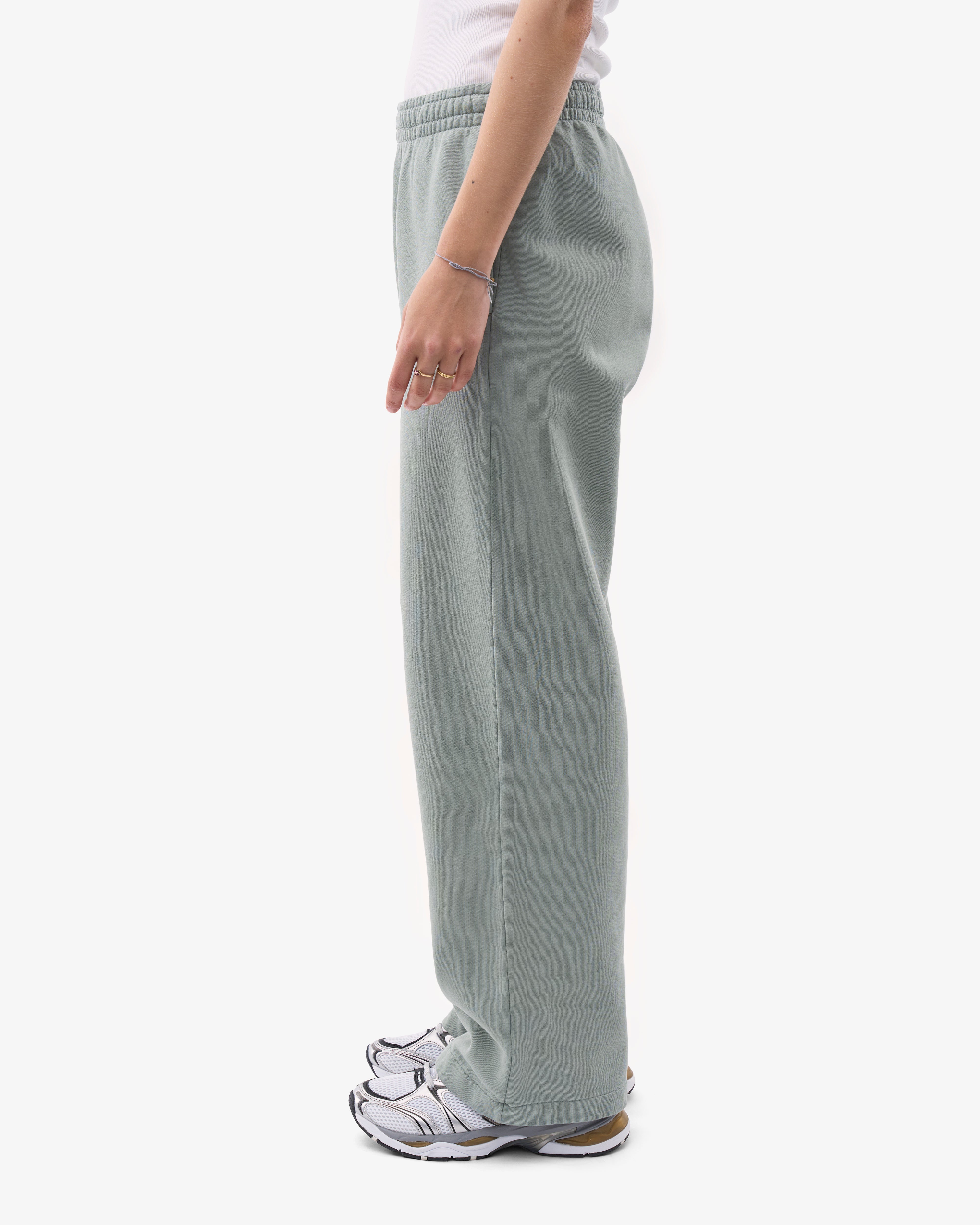Organic Straight Leg Sweatpants for Women - Soft Cotton Joggers in Steel Blue | Lounge, Yoga & Casual Wear