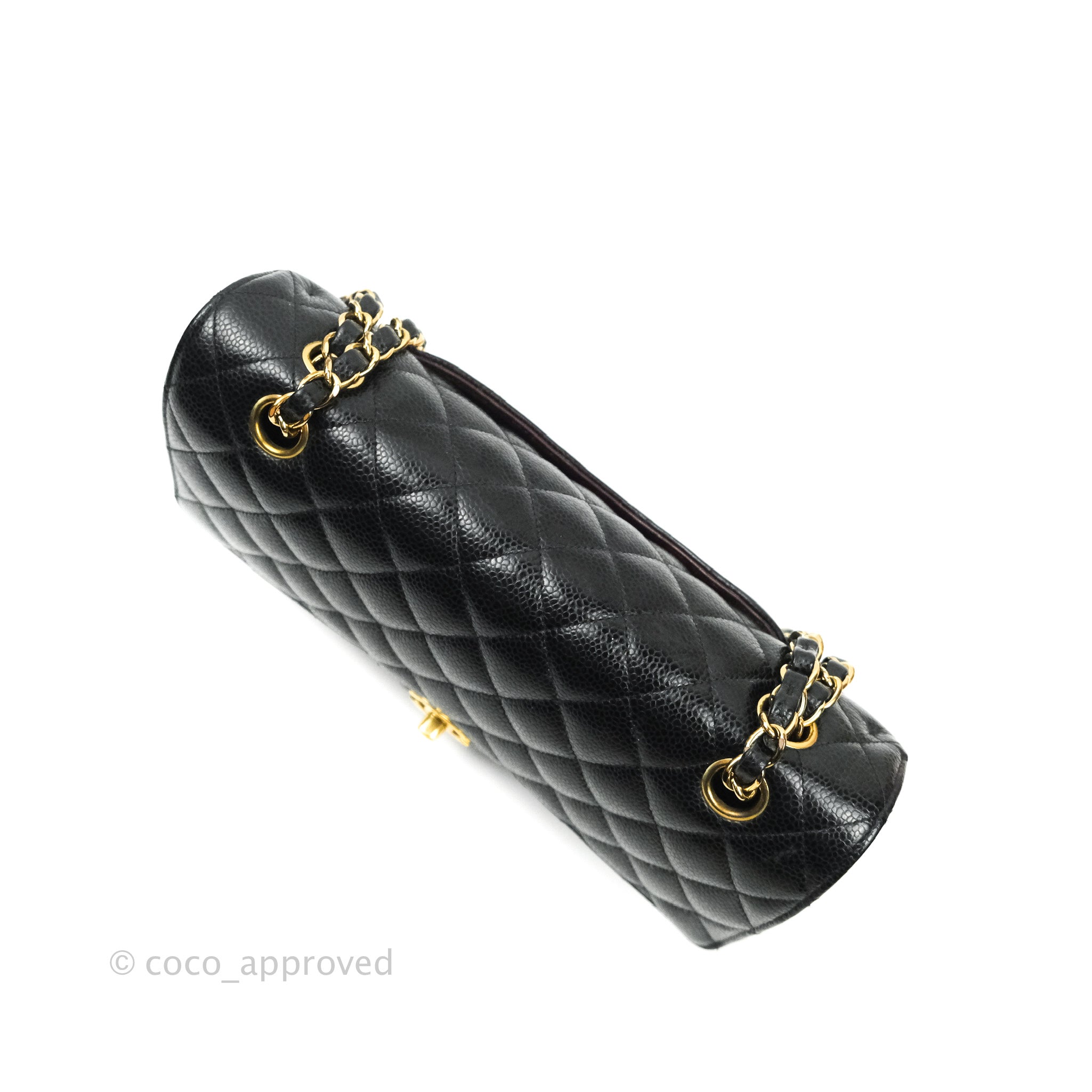 Chanel Classic Medium Double Flap Bag Black Caviar Leather with Gold Hardware - Luxury Designer Handbag for Women, Perfect for Work, Evening Events & Special Occasions