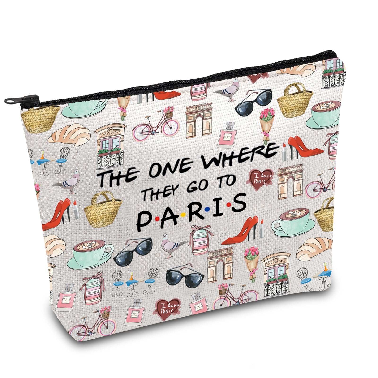Paris Themed Makeup Bag - Perfect Gift for France Lovers, Travel Enthusiasts & Paris Souvenir Collectors - Ideal for Travel, Housewarming & Welcome Gifts - Great for Vacations, Bridal Showers & Themed Parties