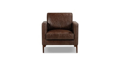 Premium Mateo Genuine Leather Lounge Chair - Modern Comfort for Living Room, Office & Reading Nook - Handcrafted Recliner with Ergonomic Support