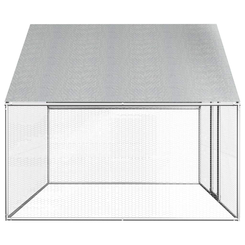 FAMIROSA 9' x 6.6' x 6.3' Walk-in Chicken Coop with Galvanized Steel Wire Mesh, PE Roof Cover & Lockable Door - Outdoor Poultry House for Hens, Ducks, Geese & Rabbits - Perfect for Backyard Gardens, Farm Use & Pet Enclosures