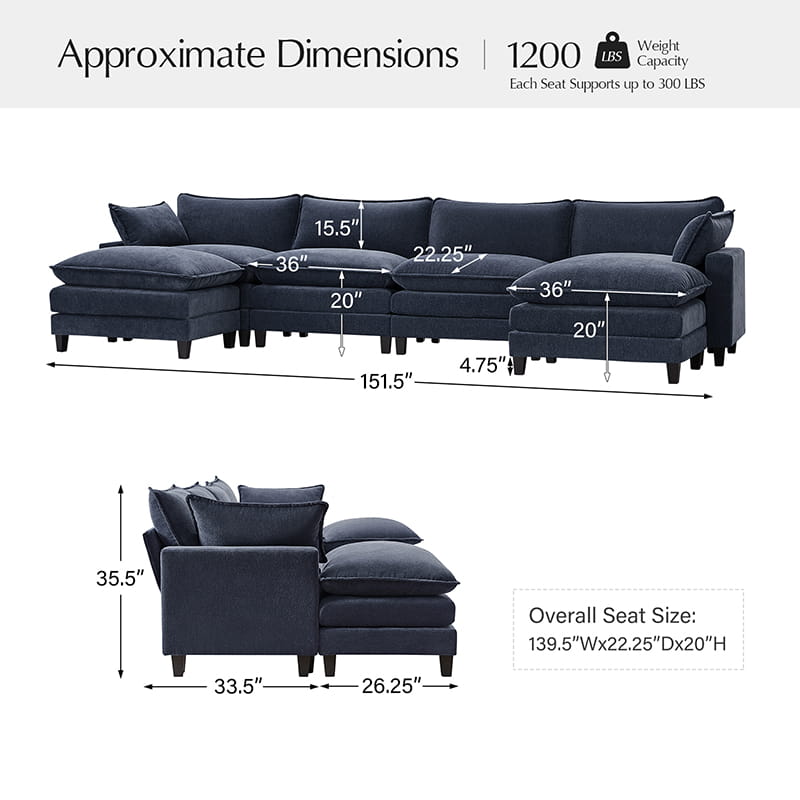 Aichele Sectional Sleeper Sofa with Triple Layer Cushions - Convertible L-Shaped Sofa Bed for Small Spaces, Comfortable Guest Bed & Living Room Furniture - Perfect for Apartments, Dorms and Home Theater Rooms