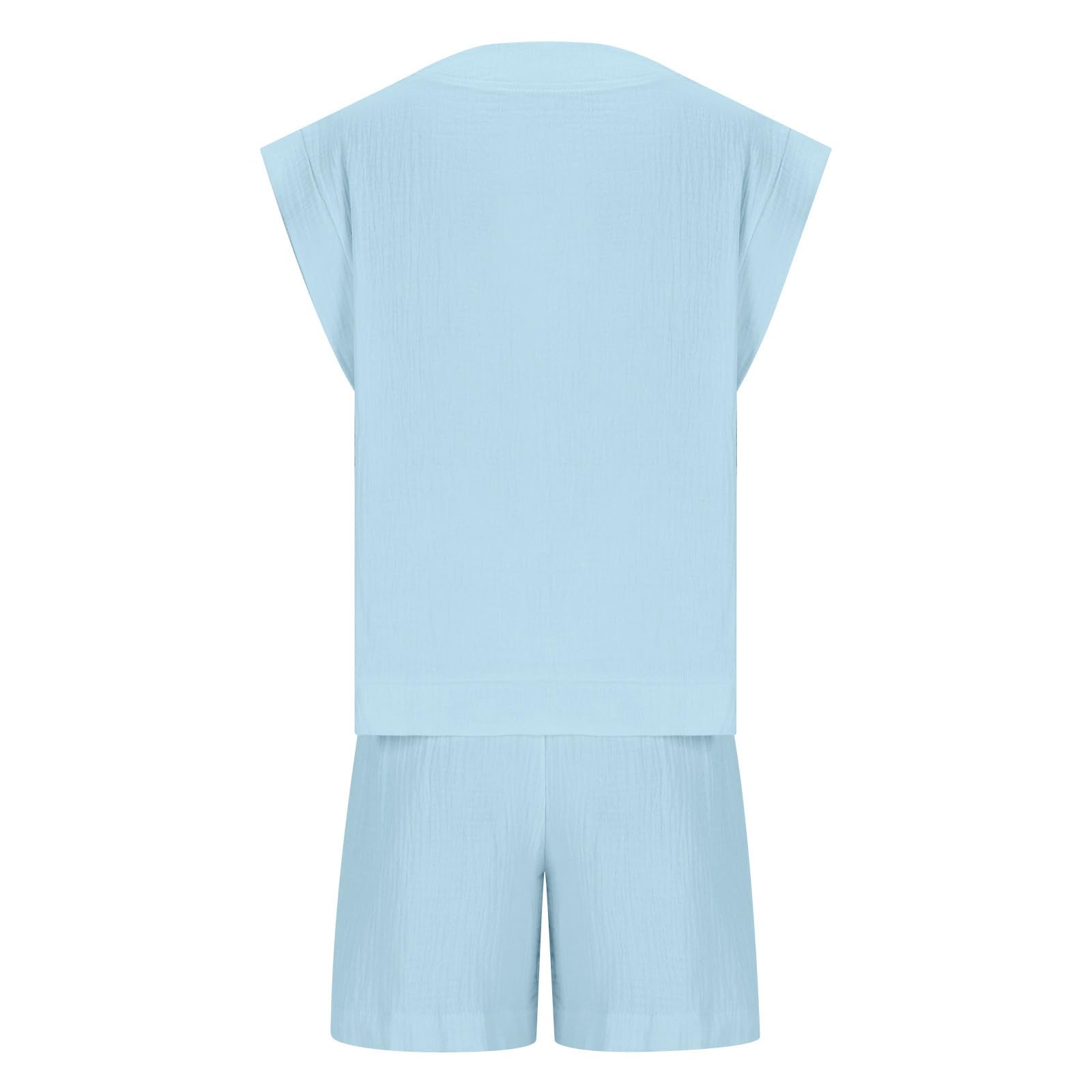 Women's 2-Piece Lounge Set - Sleeveless V-Neck Tank Top & Comfy Shorts - Casual Tracksuit, Sweatsuit & Pajama Outfit for Home, Yoga & Relaxation