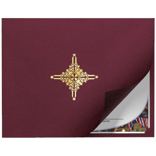 Jones School Supply - 50 Pack Maroon Linen Folders with Gold Star Design - Premium Academic Certificate Holders for Graduation, Awards & Diplomas - Perfect for Schools, Offices & Recognition Ceremonies