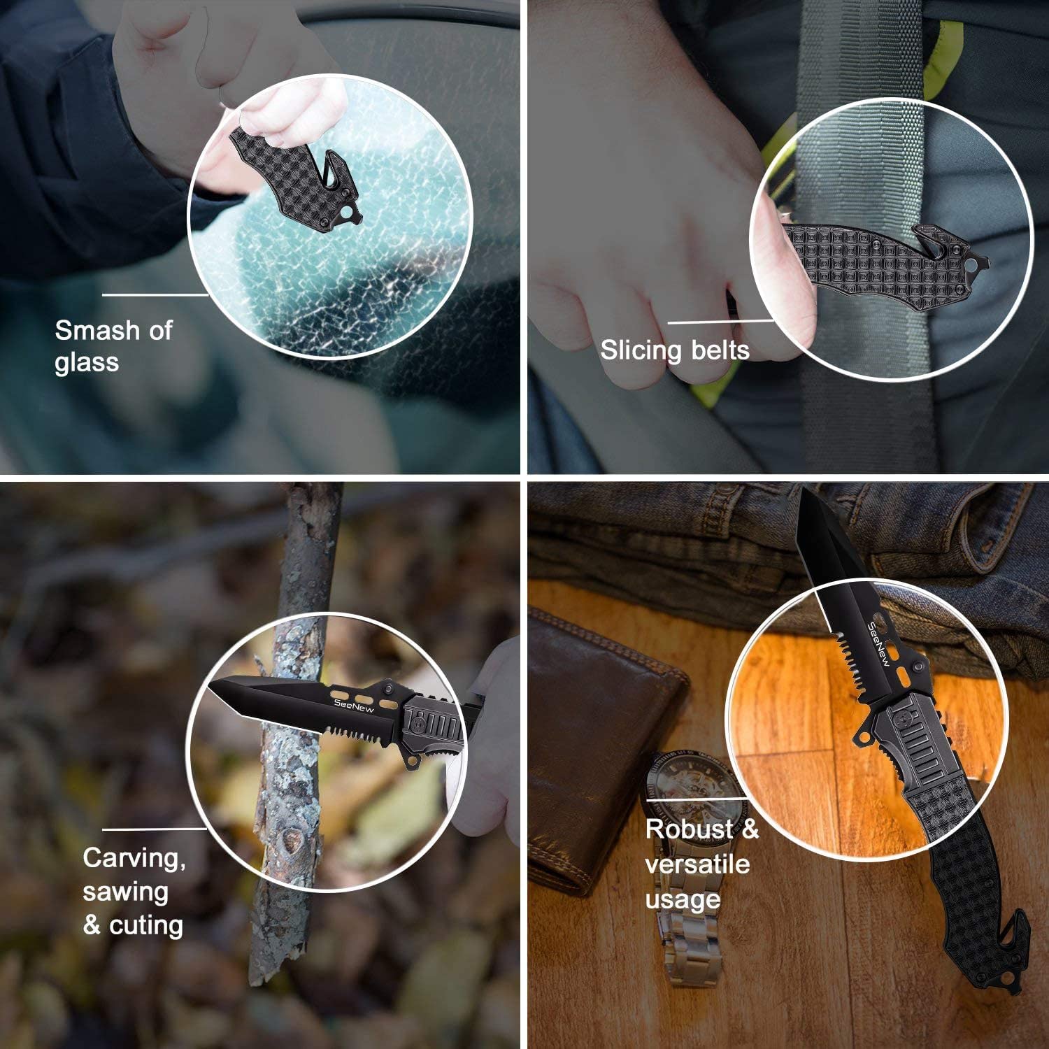 Best Folding Pocket Knife for Outdoor Survival - Stainless Steel Blade & Aluminum Handle | Compact One-Hand Operation | Ideal for Work, Hiking, Camping, Bushcraft & Everyday Carry (EDC)