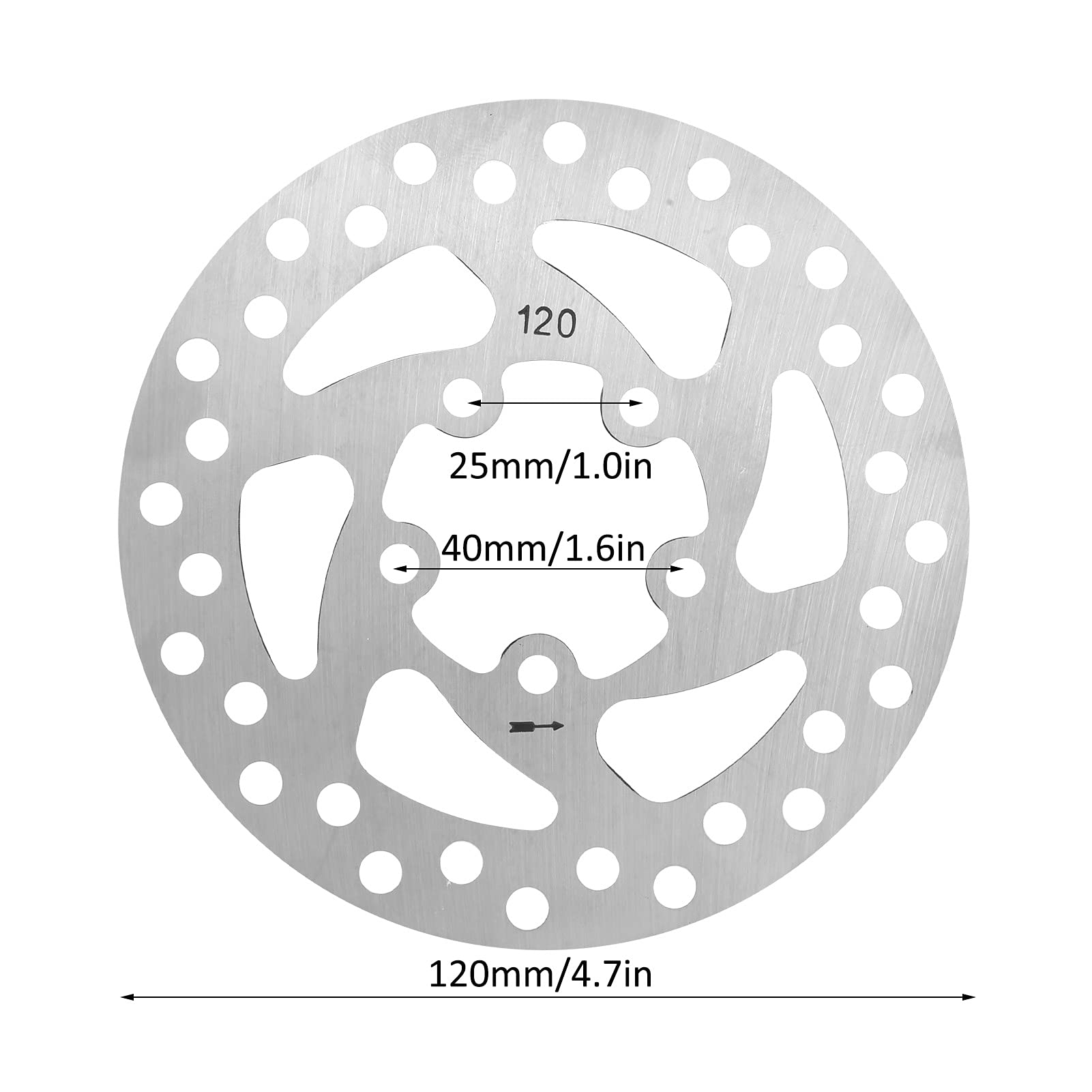 120mm Stainless Steel Bike Disc Brake Rotor - Compatible with M36 PRO & PRO2 Electric Scooters - High Performance Braking System for Bicycles & E-Scooters - Perfect for Commuting, Urban Riding & Off-Road Adventures
