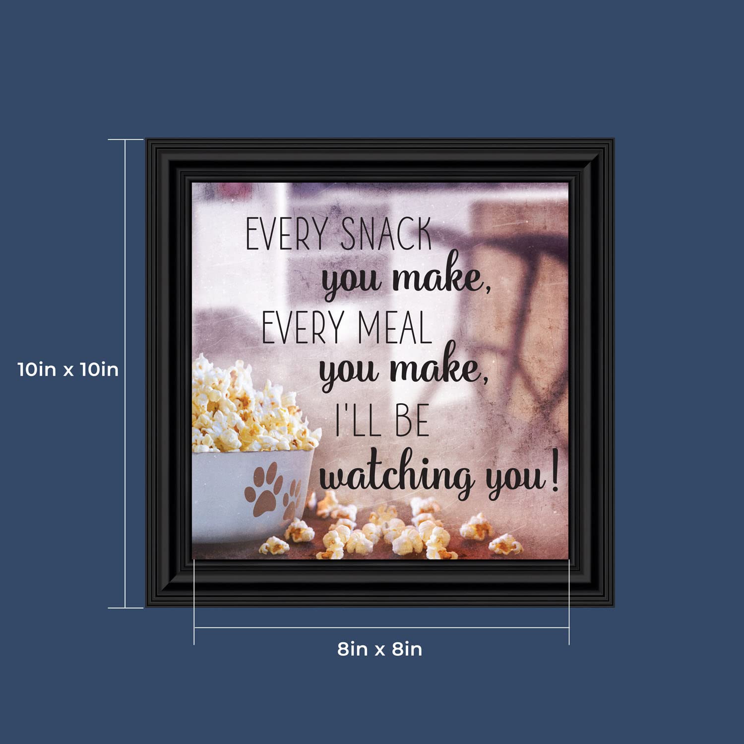 Crossroads Home Décor Dog and Snacks Picture Frame - Paw Print Wall Art for Pet Lovers - Perfect for Living Room, Bedroom, or Nursery Decor (8730B)