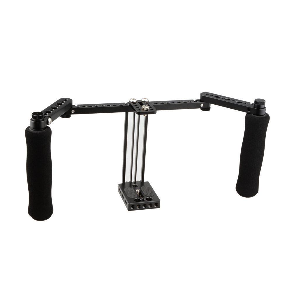 CAMVATE Adjustable Monitor Cage for 5-7 Inch LCD Screens - Durable Aluminum Alloy Bracket with Ergonomic Handles - Perfect for DSLR Camera Rigs, Video Production & Field Monitoring