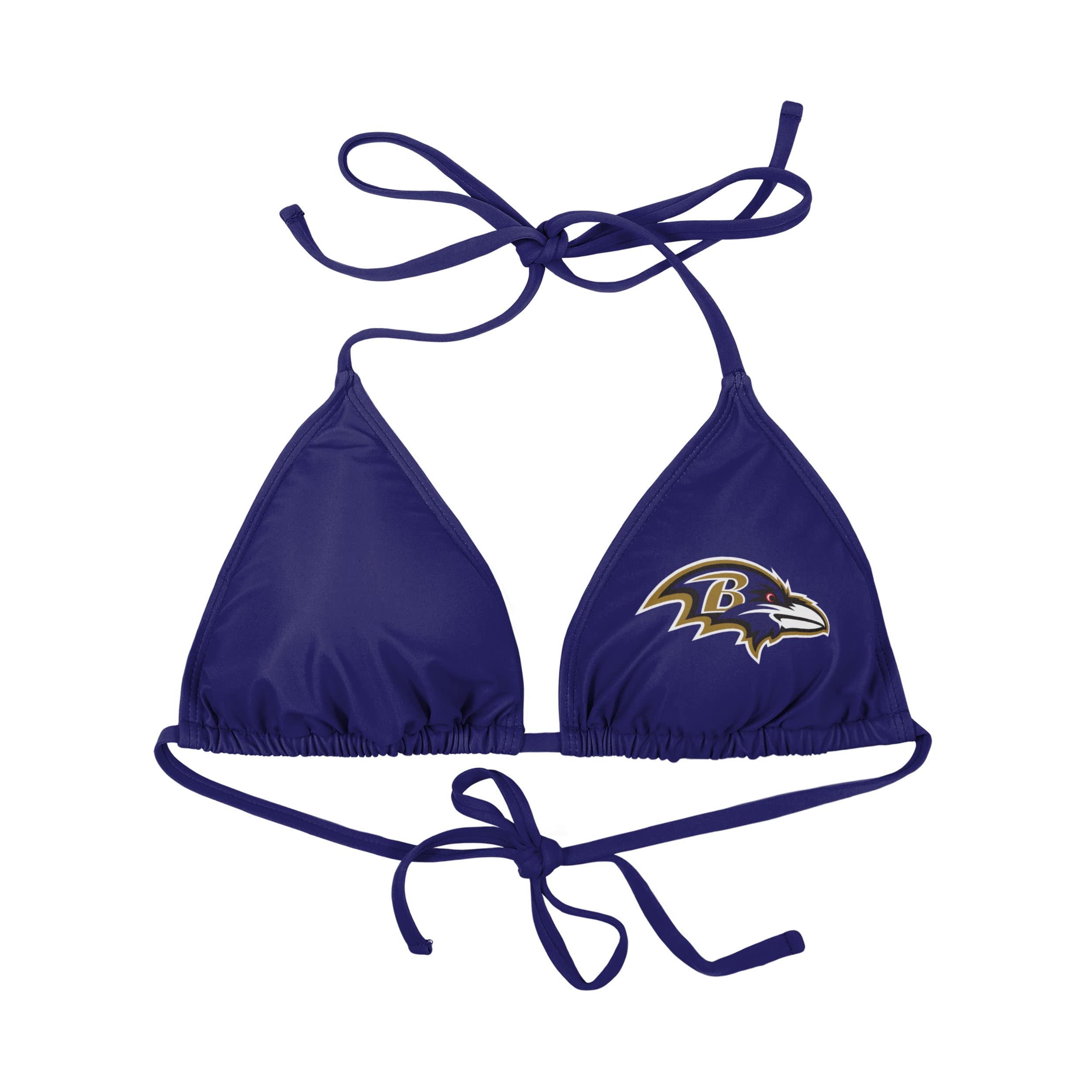 FOCO Baltimore Ravens NFL Women's Solid Logo Bikini Top - Swimwear for Football Fans, Beach & Pool Party Outfit