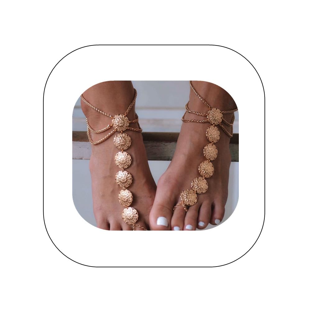 Bohemian Coin Body Chain for Women - Sexy Layered Back Necklace Jewelry, Bikini Harness Accessories for Beach, Festival & Summer Outfits