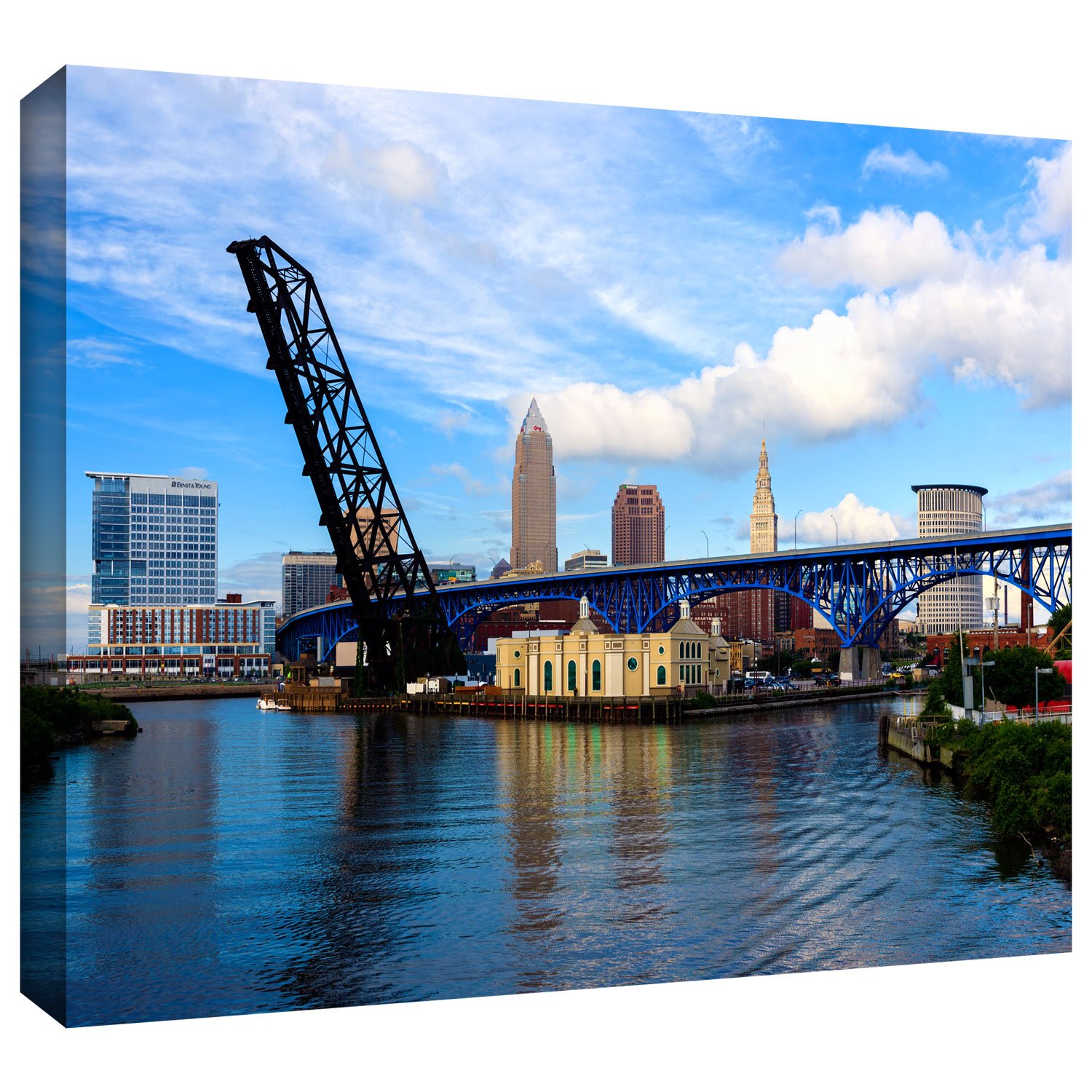 ArtWall Cody York 'Cleveland 12' Framed Canvas Wall Art - 32x48 Inches Modern Home Decor for Living Room, Bedroom & Office