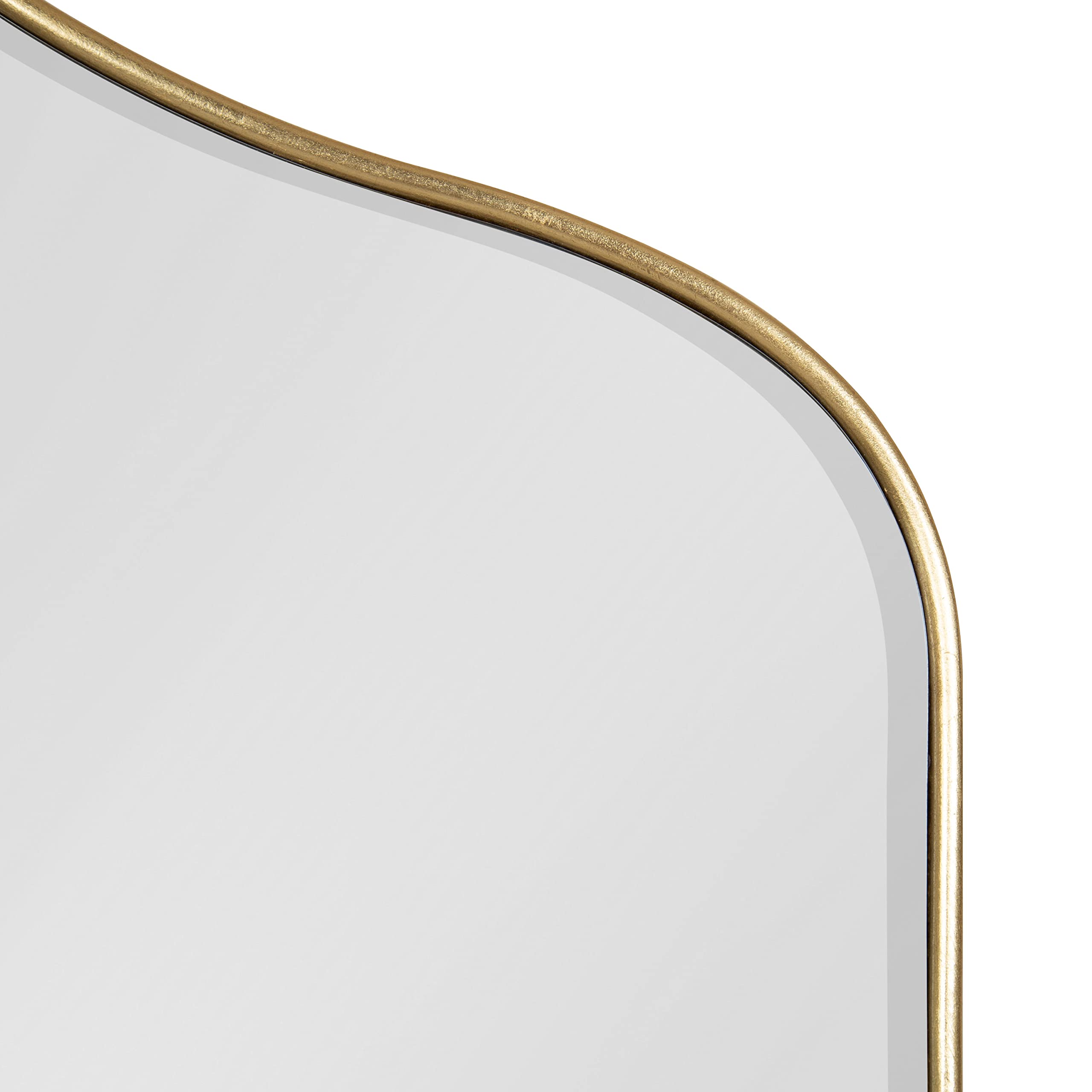 Kate and Laurel Tyla Modern Wall Mirror - 20x32 Inches, Gold Frame, Decorative Vibrant Glam Peaked Mirror for Living Room, Bedroom, or Entryway Decor