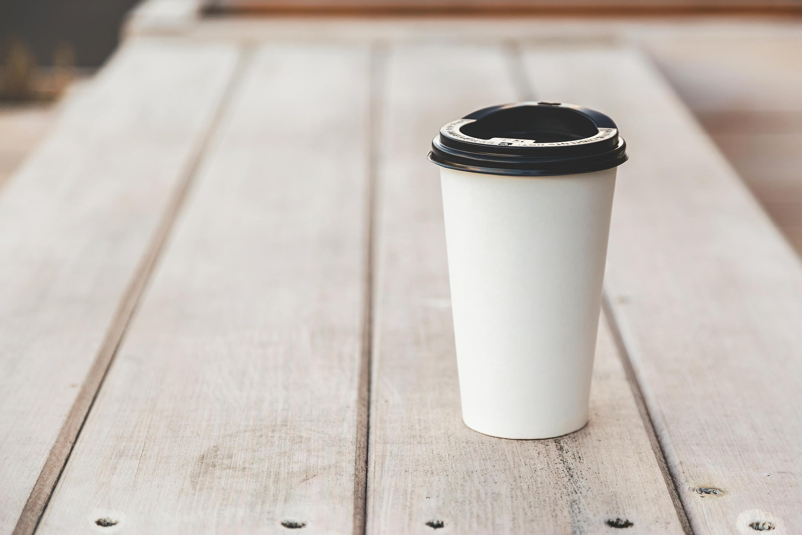2-Pack of 75 Count White 10 oz Disposable Hot Drink Paper Cups with Black Dome Lids - Eco-Friendly Recyclable & Compostable Coffee Cups for Office, Breakrooms, Restaurants, Coffee Shops, Tea Shops - Perfect for Latte, Chai, and Hot Beverages