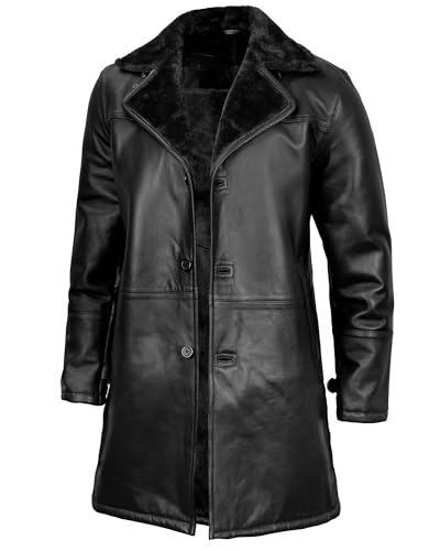 Turlock - Black Shearling Leather Coat