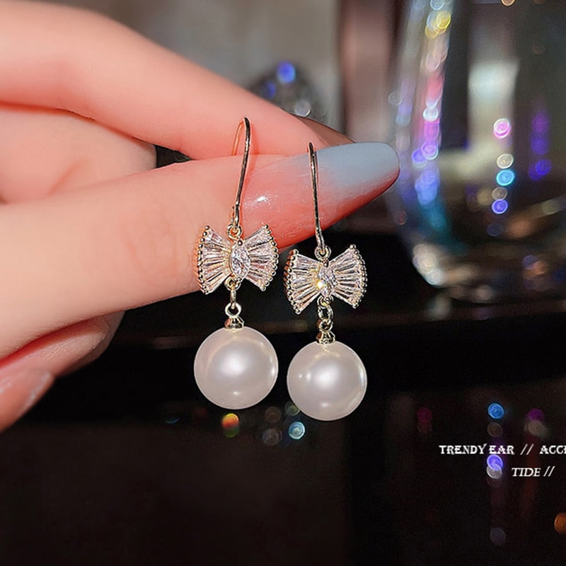 Elegant Women's Long Pearl Tassel Drop Earrings - Perfect for Weddings, Parties & Special Occasions