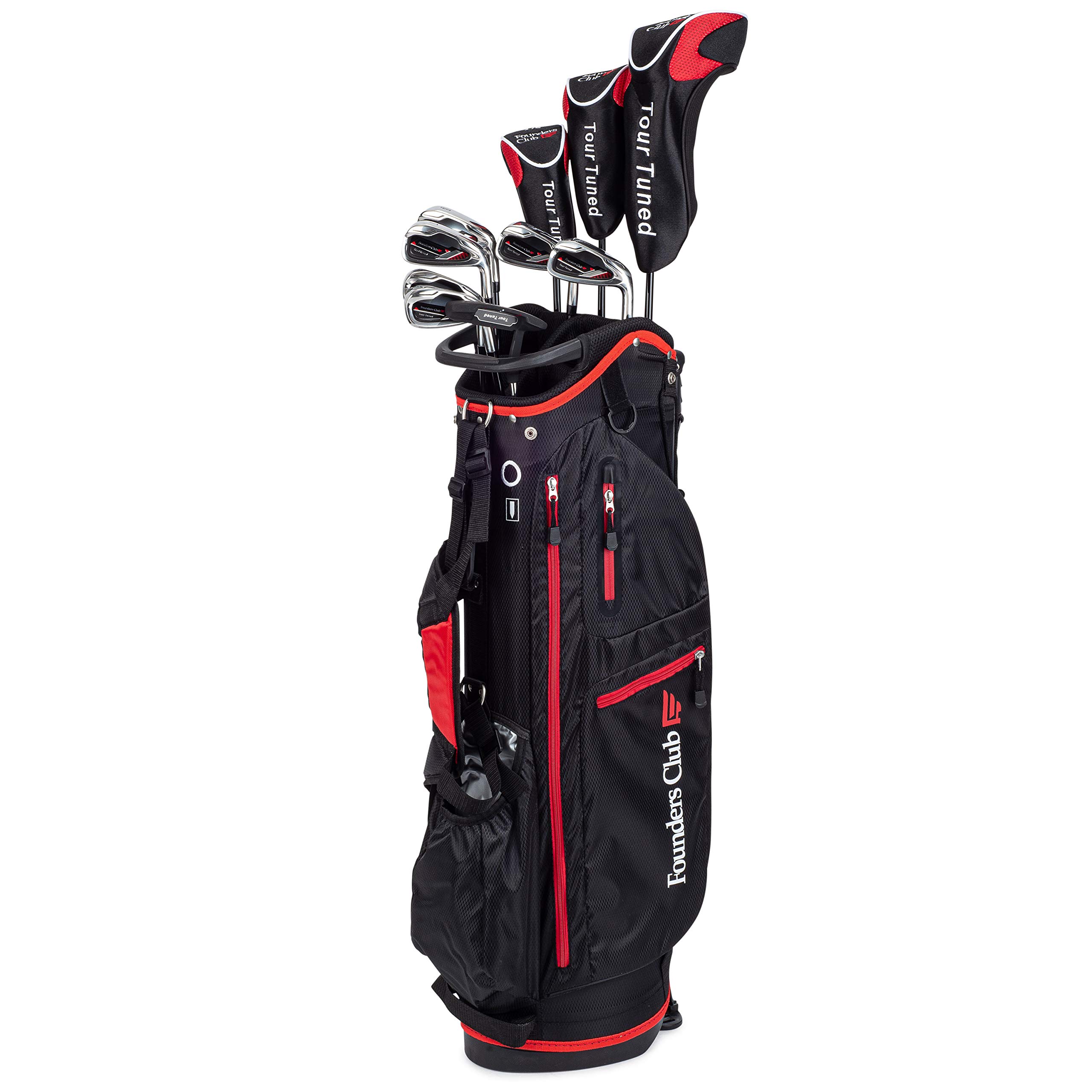 Founders Club Tour Tuned Men's Complete Golf Club Set with Stand Bag - Premium Golf Equipment for Beginners & Intermediate Players | Perfect for Driving Range, Course Play & Tournament Practice