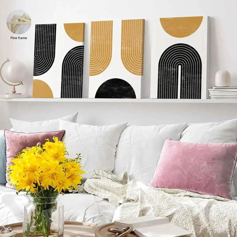 3-Piece Abstract Modern Brown Wall Art Set - Framed Canvas Paintings 40x60cm | High Quality Print | 100% Australian Made | Ready to Hang | Perfect for Living Room, Bedroom & Office Decor