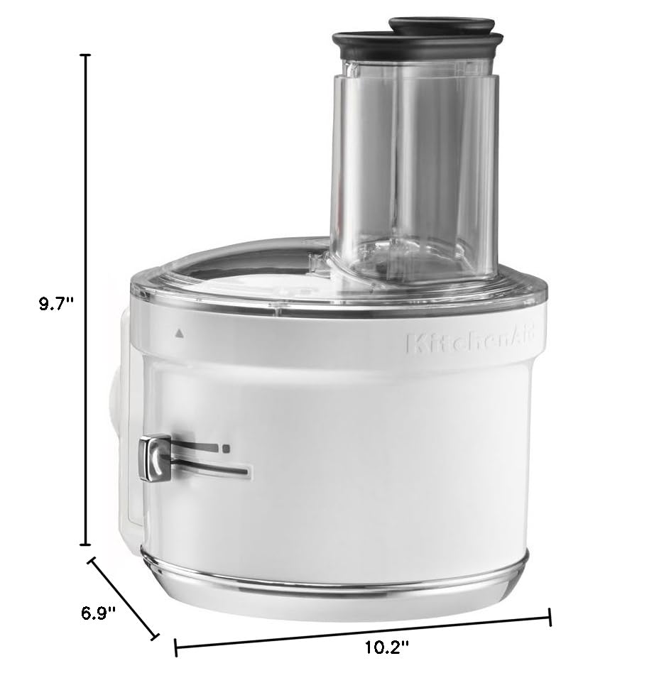 KitchenAid KSM1FPA 7-Cup Food Processor - Powerful 350W Motor, Stainless Steel Blade, White - Perfect for Chopping, Slicing & Shredding Vegetables, Nuts & Cheese in Your Modern Kitchen