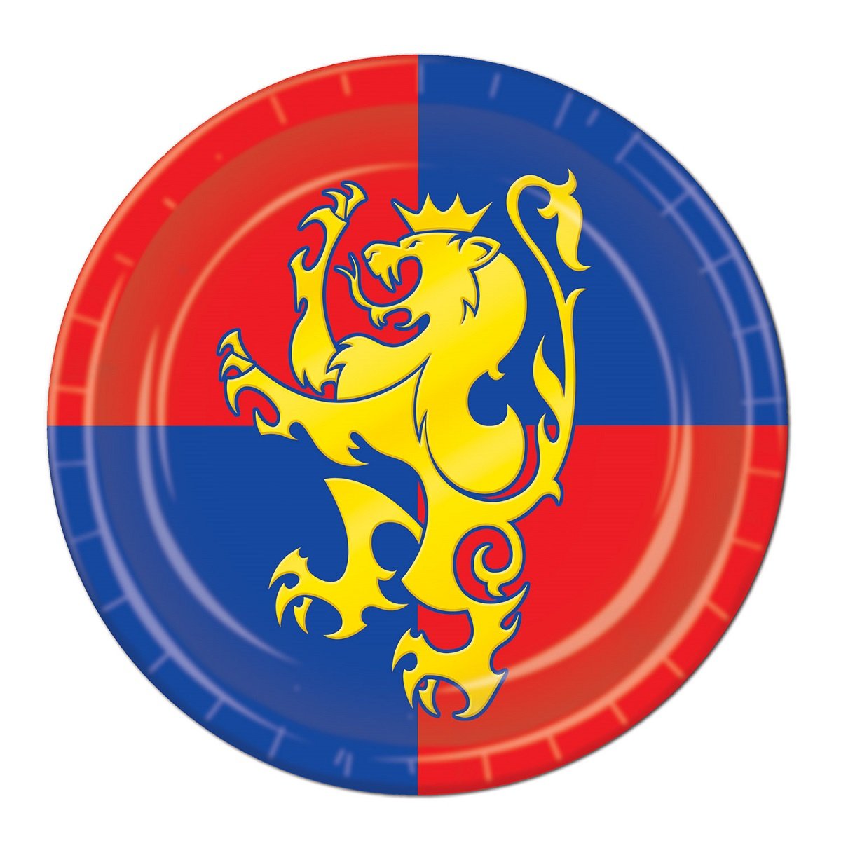 96-Pack Medieval Round Disposable Party Plates 7