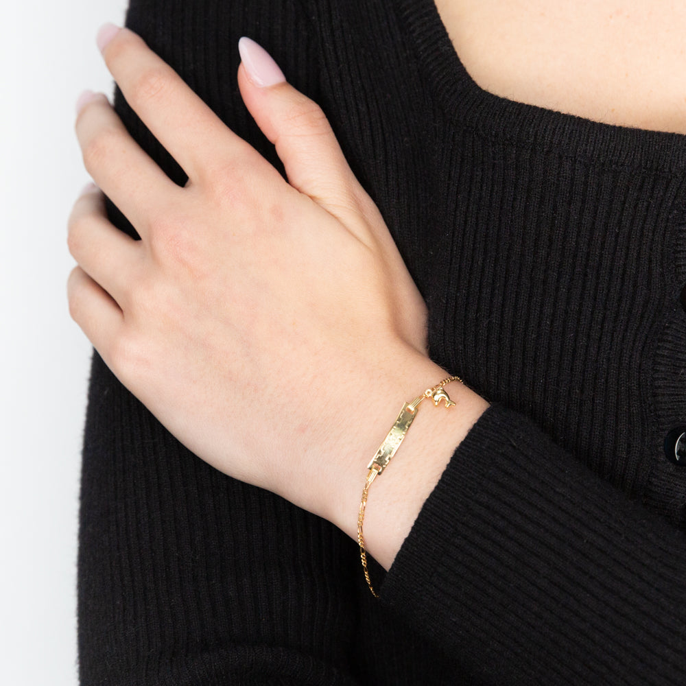 9ct Yellow Gold 1:3 Figaro Link 15.5cm ID Bracelet for Women - Elegant Adjustable Chain Jewelry Gift for Birthday, Anniversary & Special Occasions