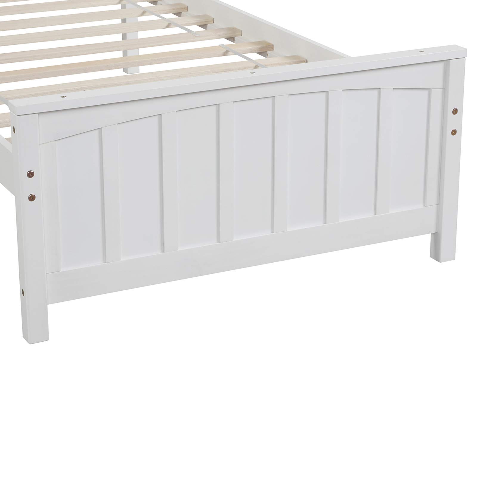 Harper & Bright Designs Twin Bed Frame with Wood Slats & Headboard - No Box Spring Needed, Sturdy Platform Bed for Kids & Teens, White | Perfect for Small Bedrooms, Guest Rooms & Dormitories