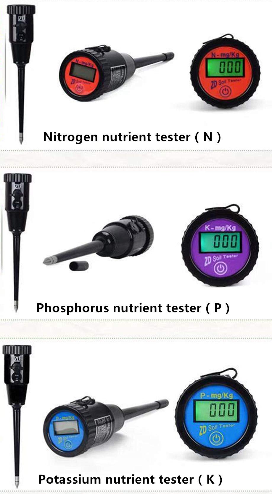 High Precision Digital Soil Nutrient Meter - Backlight Potassium Tester for Plants, Gardens & Farms | Accurate Fertility Detector for Indoor & Outdoor Use