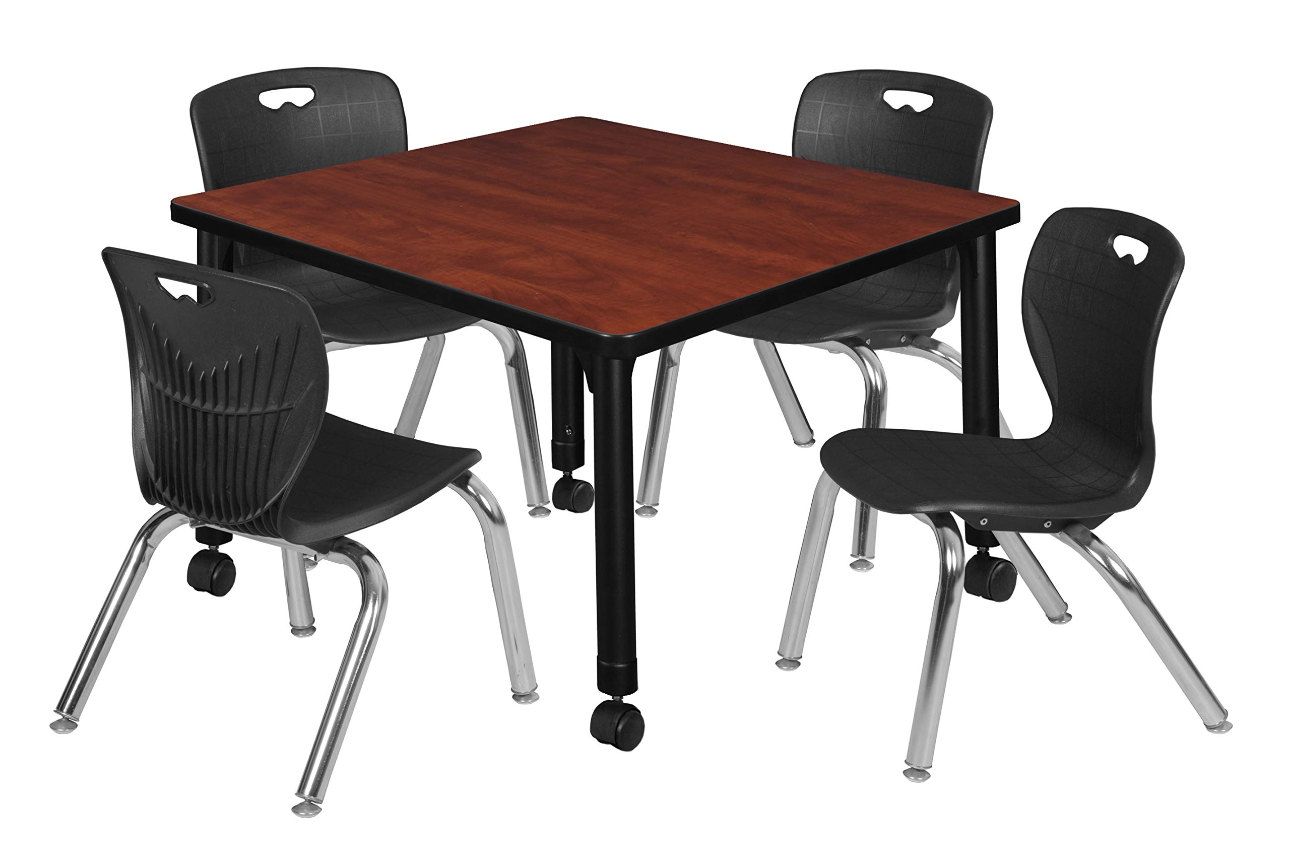 Regency Kee Height Adjustable Mobile Classroom Table with 4 Chairs - 30