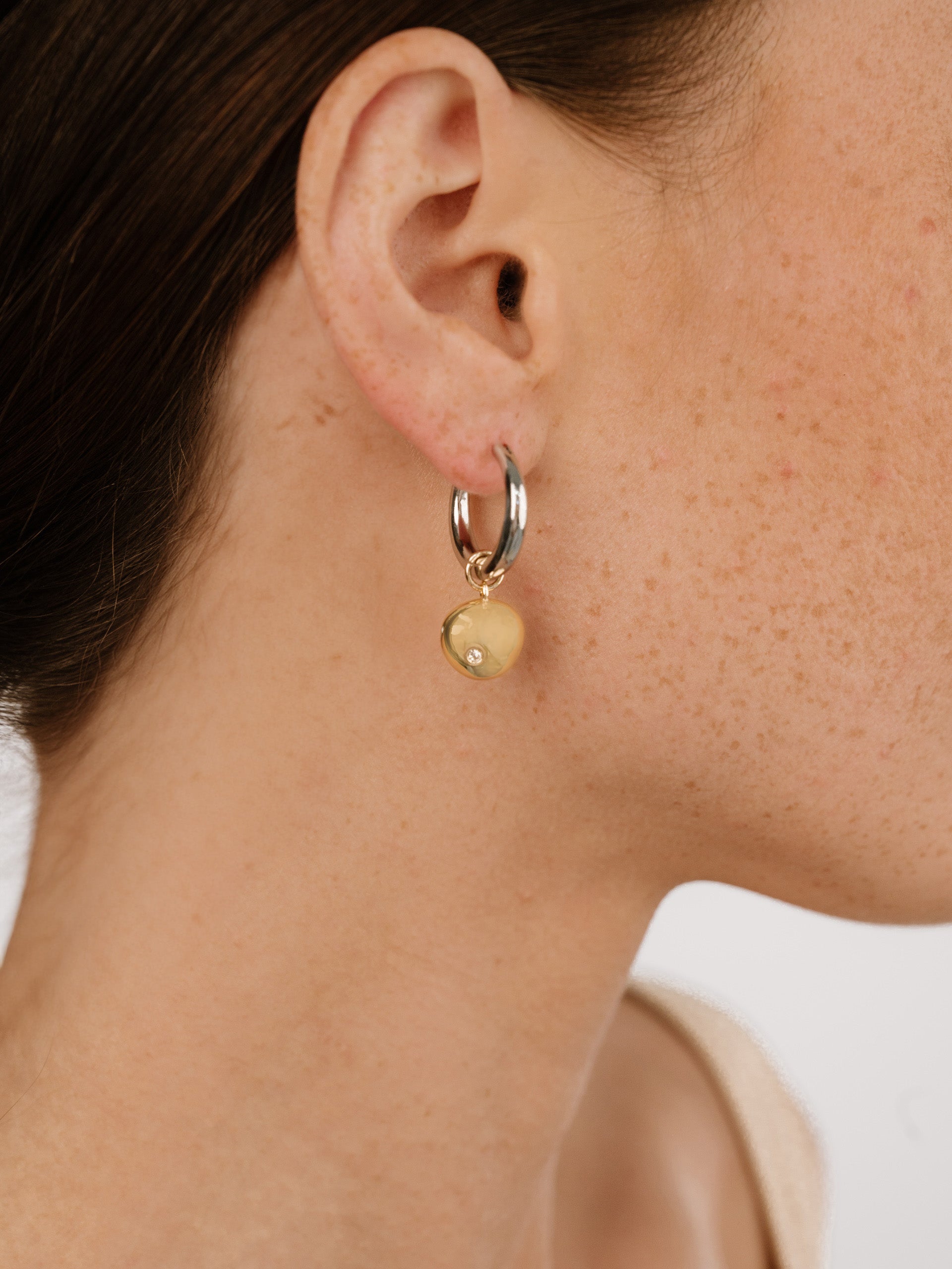 Polished Pebble Huggie Hoop Earrings for Women - Minimalist Stone Dangle Earrings for Everyday Wear | Perfect for Office, Date Night & Casual Outfits