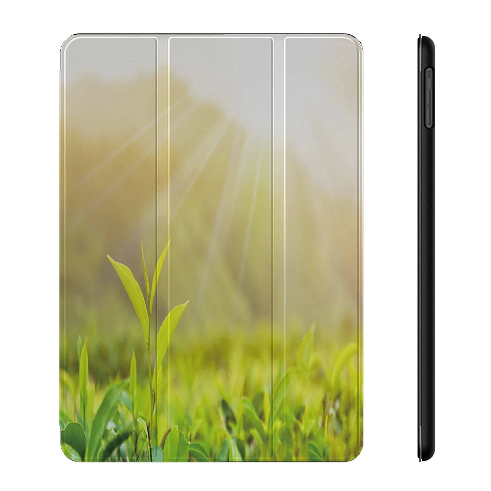 Premium Leather TPU Back Cover for iPad Air 5/4 (10.9 Inch 2022/2020) with Pencil Holder & Auto Sleep/Wake - Tea Leaves Design | Perfect for Work, Travel & Study Protection