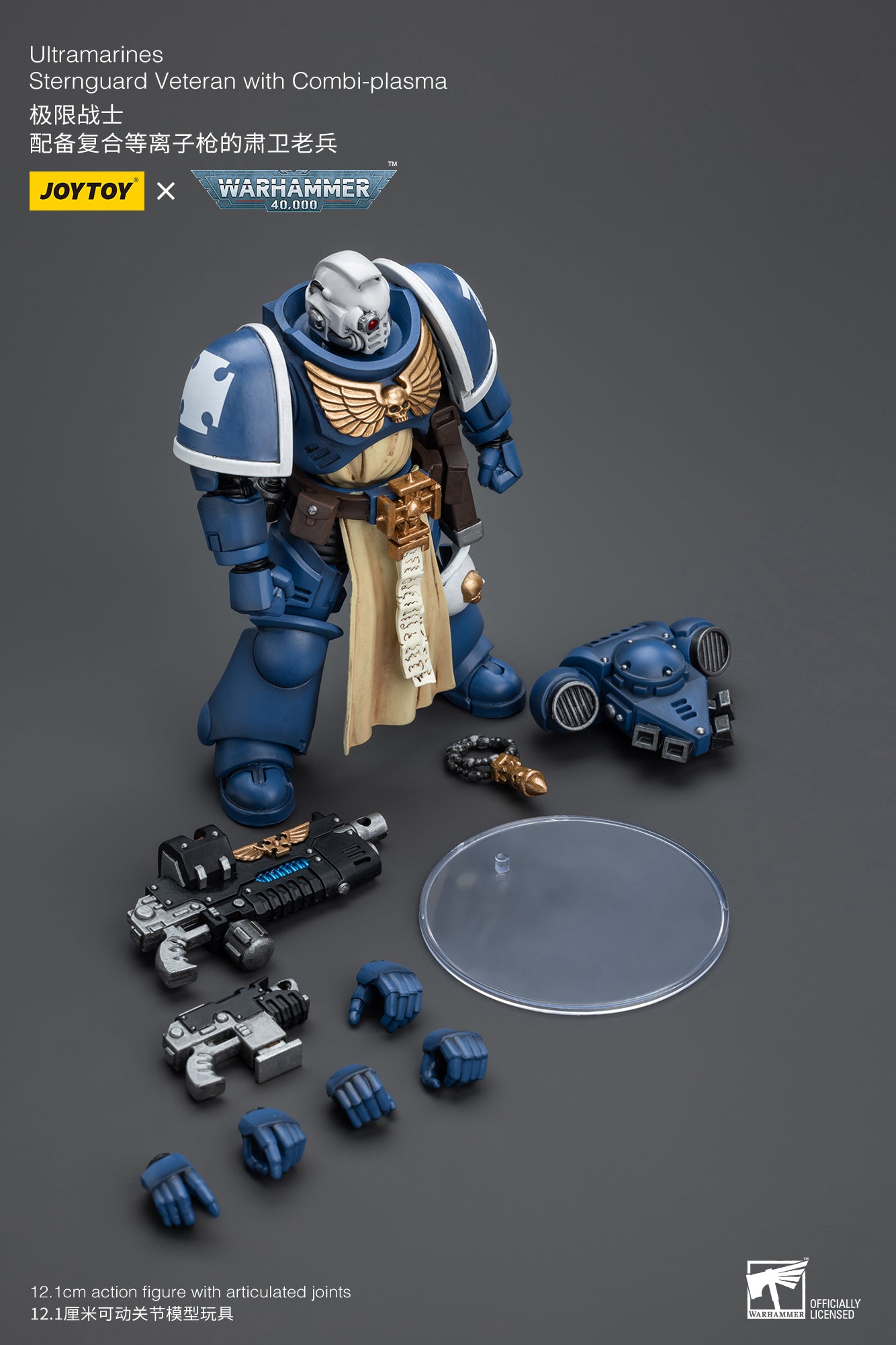 1/18 JOYTOY Warhammer 40K Ultramarines Sternguard Veteran Action Figure - Collectible Miniature for Tabletop Gaming & Display