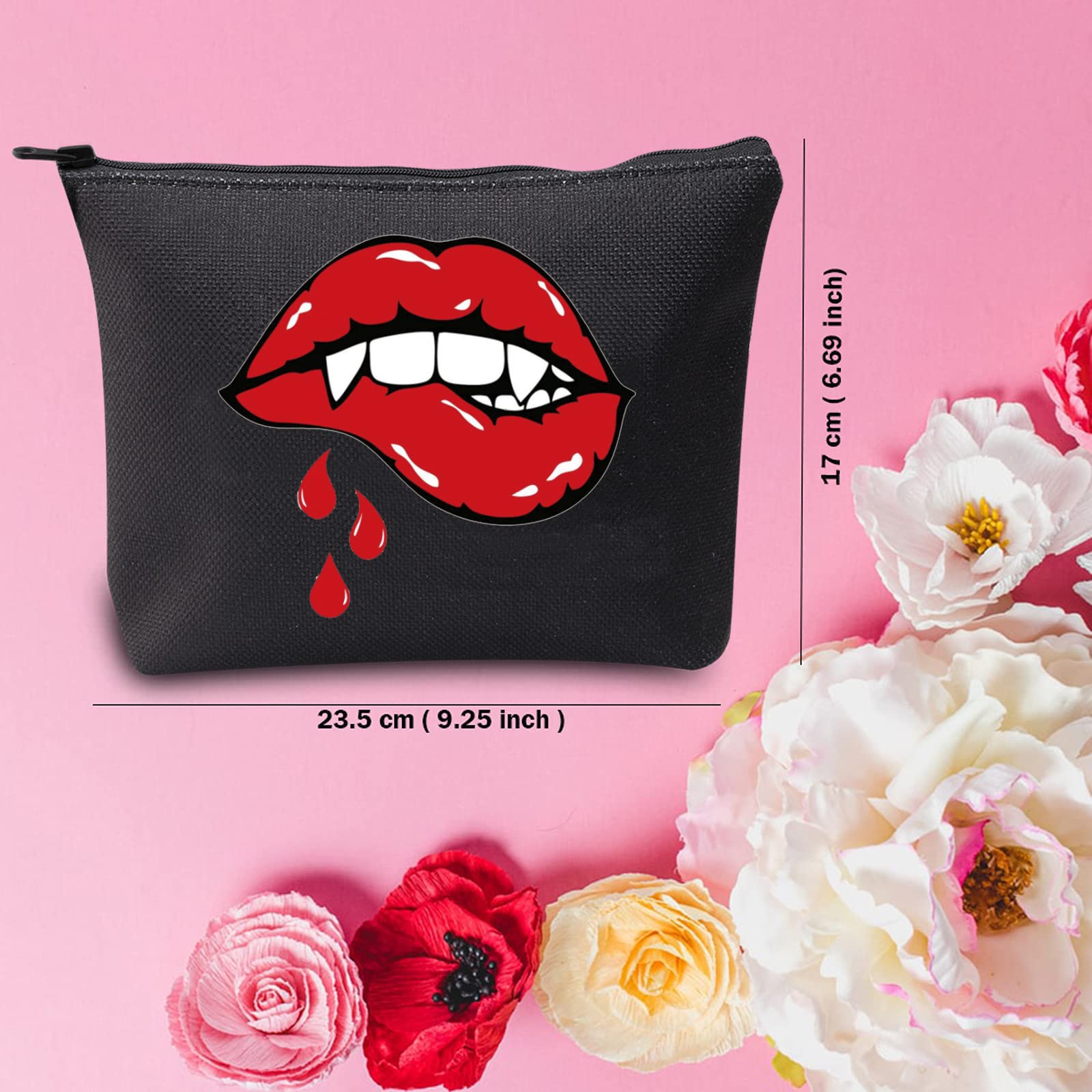 TSOTMO TV Show Inspired Makeup Bag - 'I'd Rather Be Watching' Vampire Fandom Gift (Vamp Bag) | Perfect for Cosplay, Conventions & Fangirl Essentials
