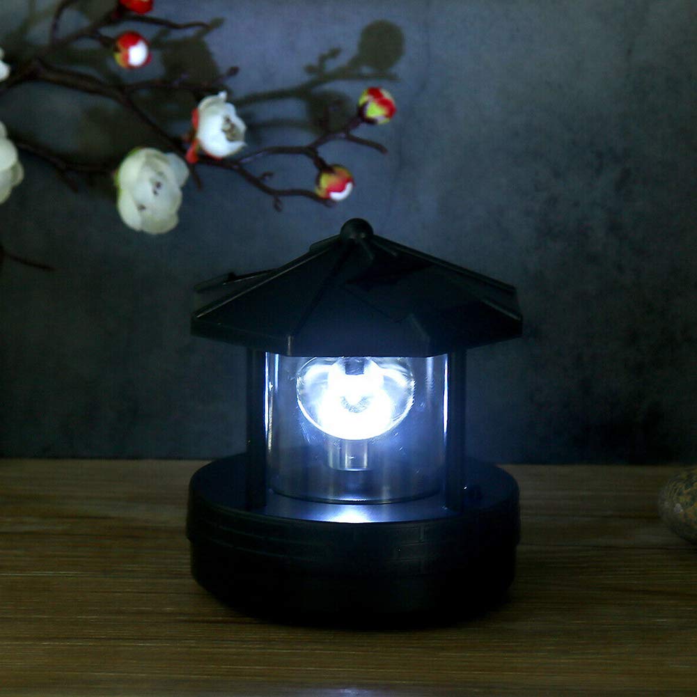 Waterproof Solar Powered LED Garden Lighthouse with 360° Rotation - Outdoor Solar Beacon Light for Yard, Lawn, Patio & Landscape Lighting | Perfect for Pathway, Driveway, Garden Decoration & Night Safety