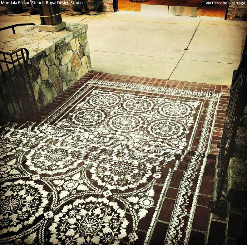 Mandala Fusion Tile Stencil - Reusable DIY Painting Template for Wall, Floor & Furniture Decoration - Perfect for Home, Yoga Studios & Meditation Spaces
