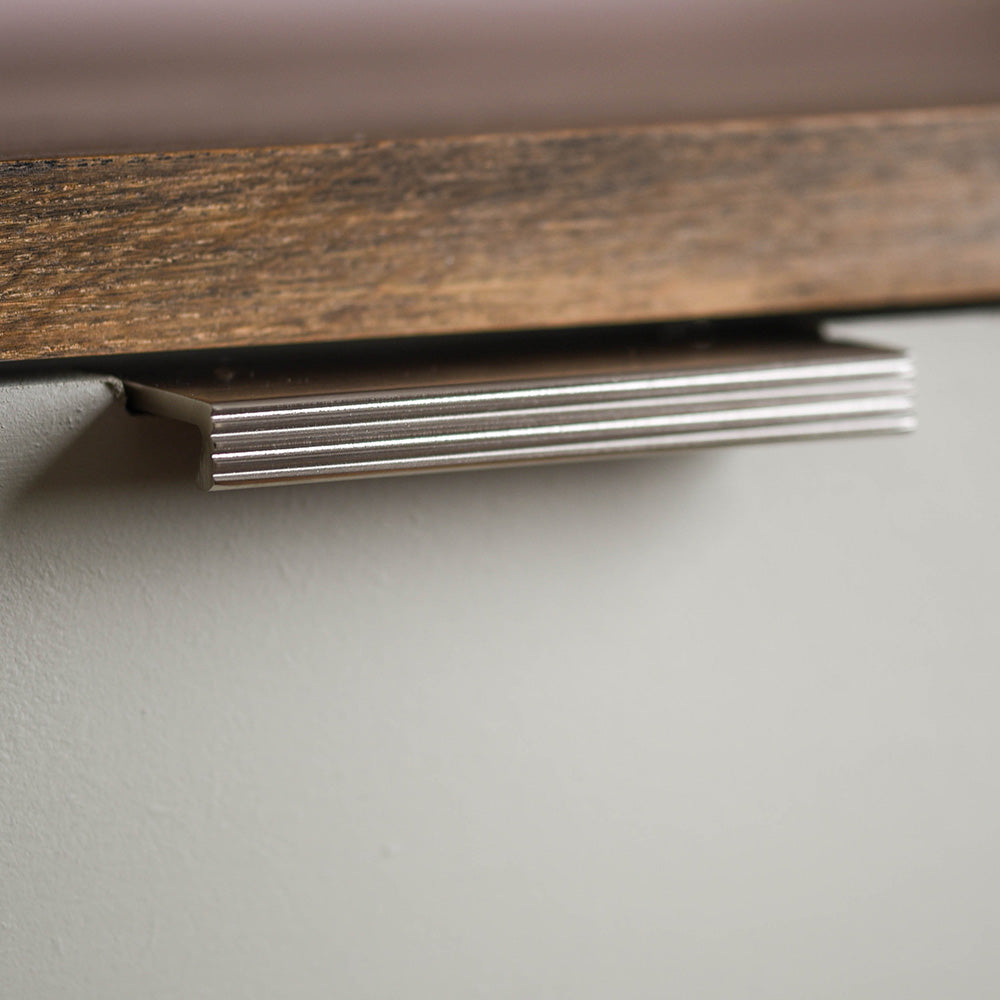 Polished Nickel Reeded Edge Cabinet Pull Handle - Modern Kitchen & Bathroom Drawer Hardware for Home Renovation & Furniture Upgrade